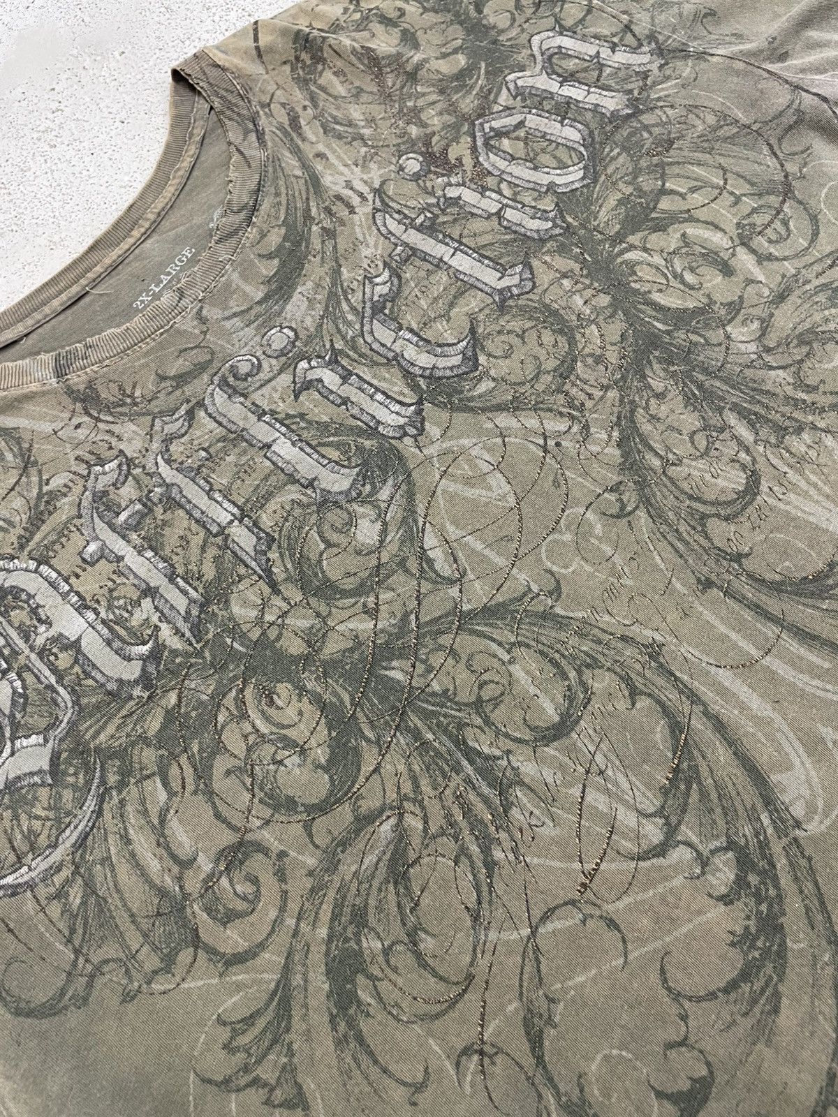 14th Addiction Affliction Distressed Thrash Gothic Punk Angel Wing USA Tee Size US XXL / EU 58 / 5 - 6 Thumbnail