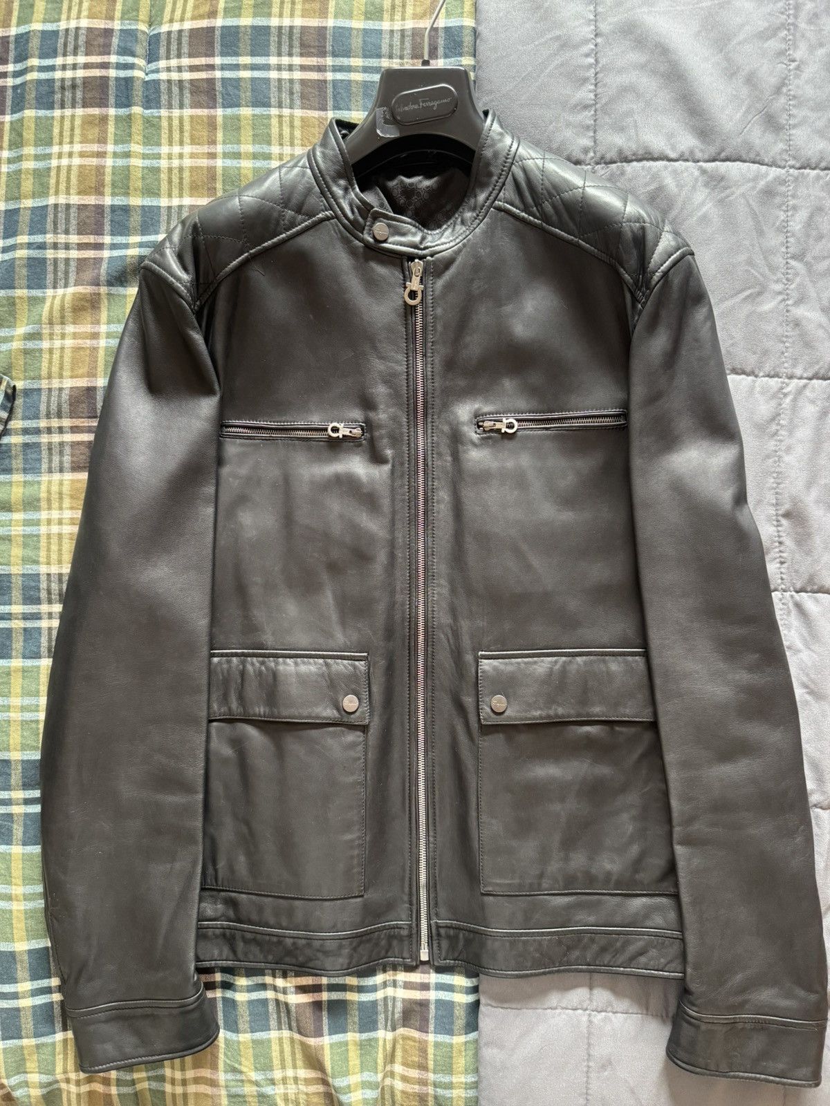 Salvatore Ferragamo Salvatore Ferragamo Leather Jacket Size US XL / EU 56 / 4 - 1 Thumbnail