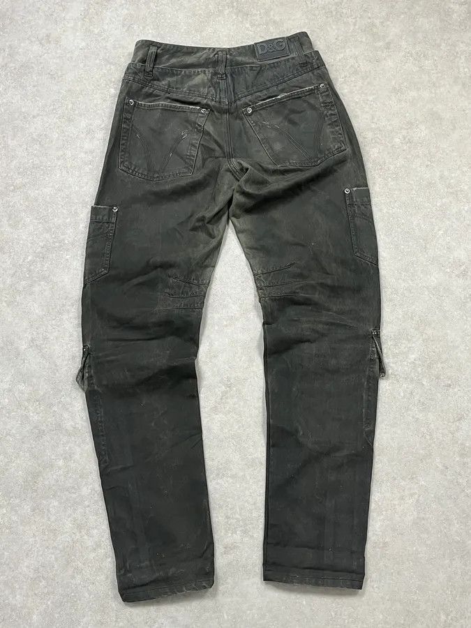 Dolce & Gabbana AW2003 Dolce & Gabbana Sage Green Distressed Cargo Pants Size 25" / US 0 / IT 36 - 7 Thumbnail