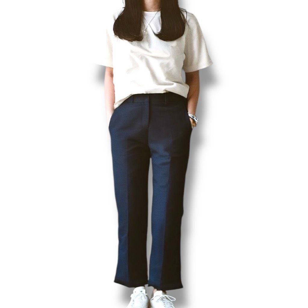 Tory Burch Tory Burch Navy Blue Straight Leg Dress Trousers Lightweight Size 28" / US 6 / IT 42 - 1 Thumbnail