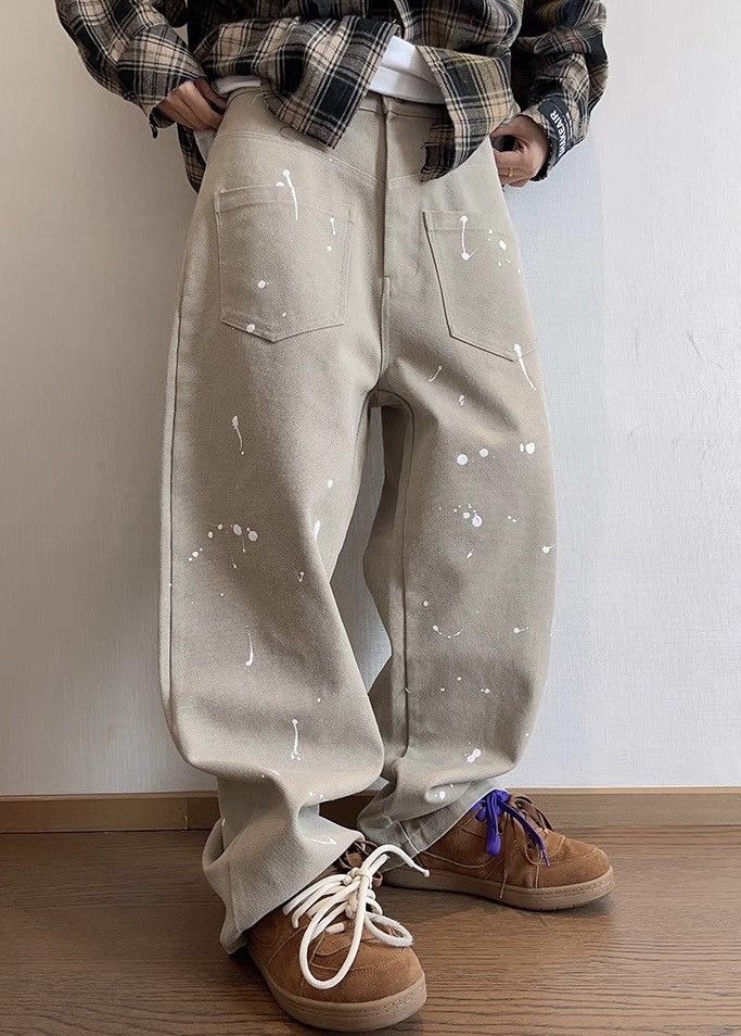 Japanese Brand × Vintage Avant garde reverse front all-over paint splatter pants Size US 29 - 2 Thumbnail