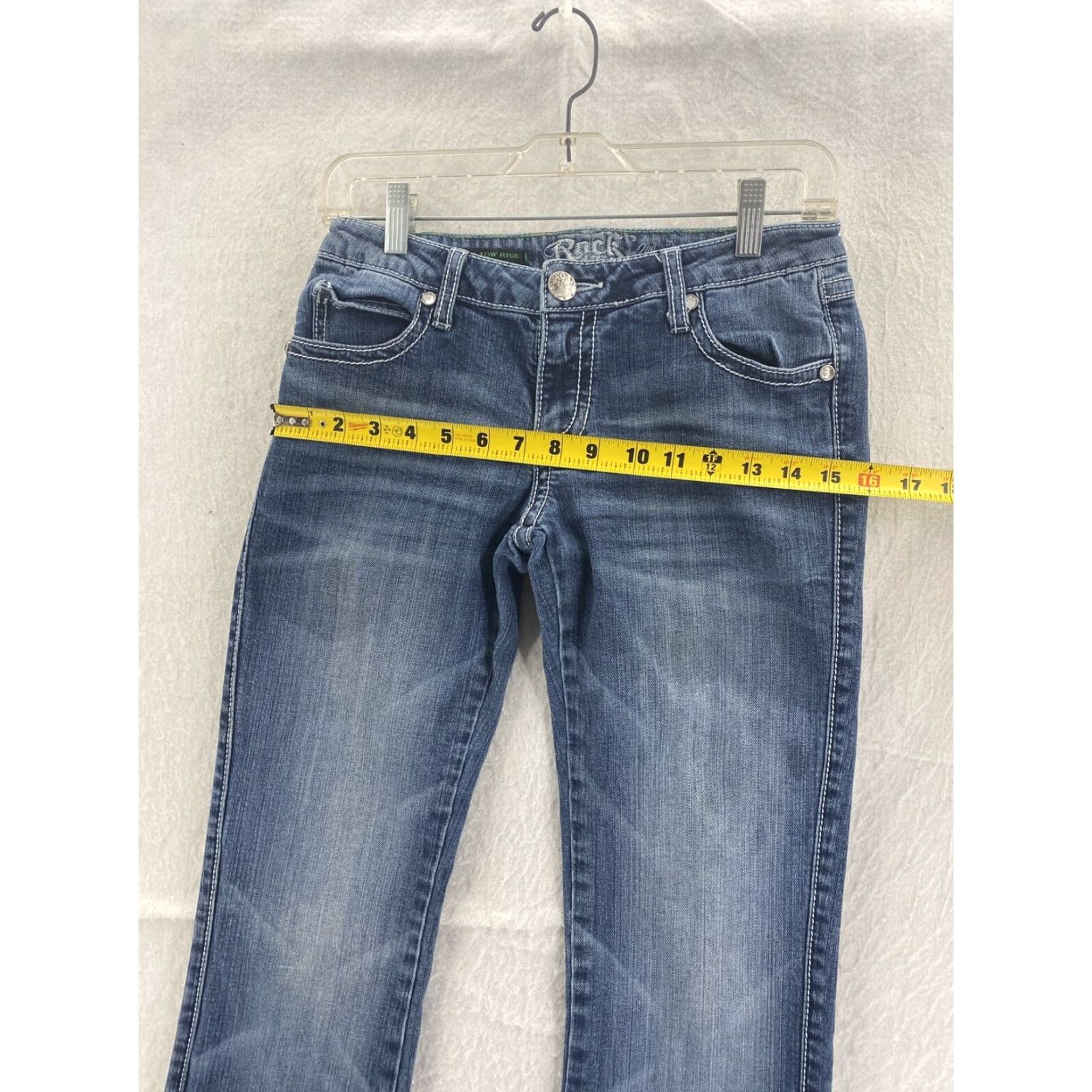 Wrangler Wrangler Rock 47 Womens Blue Denim Bootcut Jeans 1X Large Low Rise Size 25" / US 0 / IT 36 - 6 Thumbnail