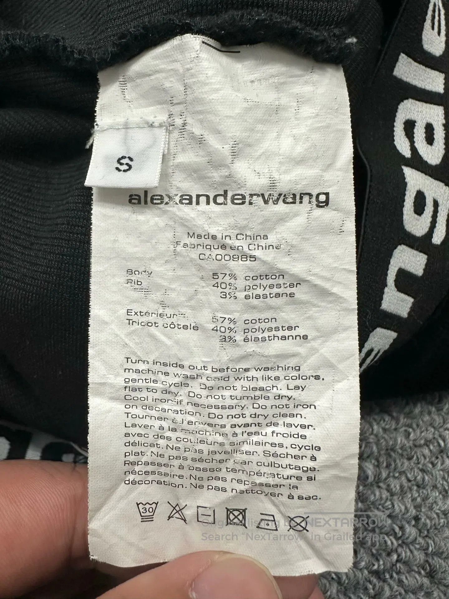 Alexander Wang Alexander Wang size S Black Letter Logo Velvet Sports Trou Size US 27 - 4 Thumbnail