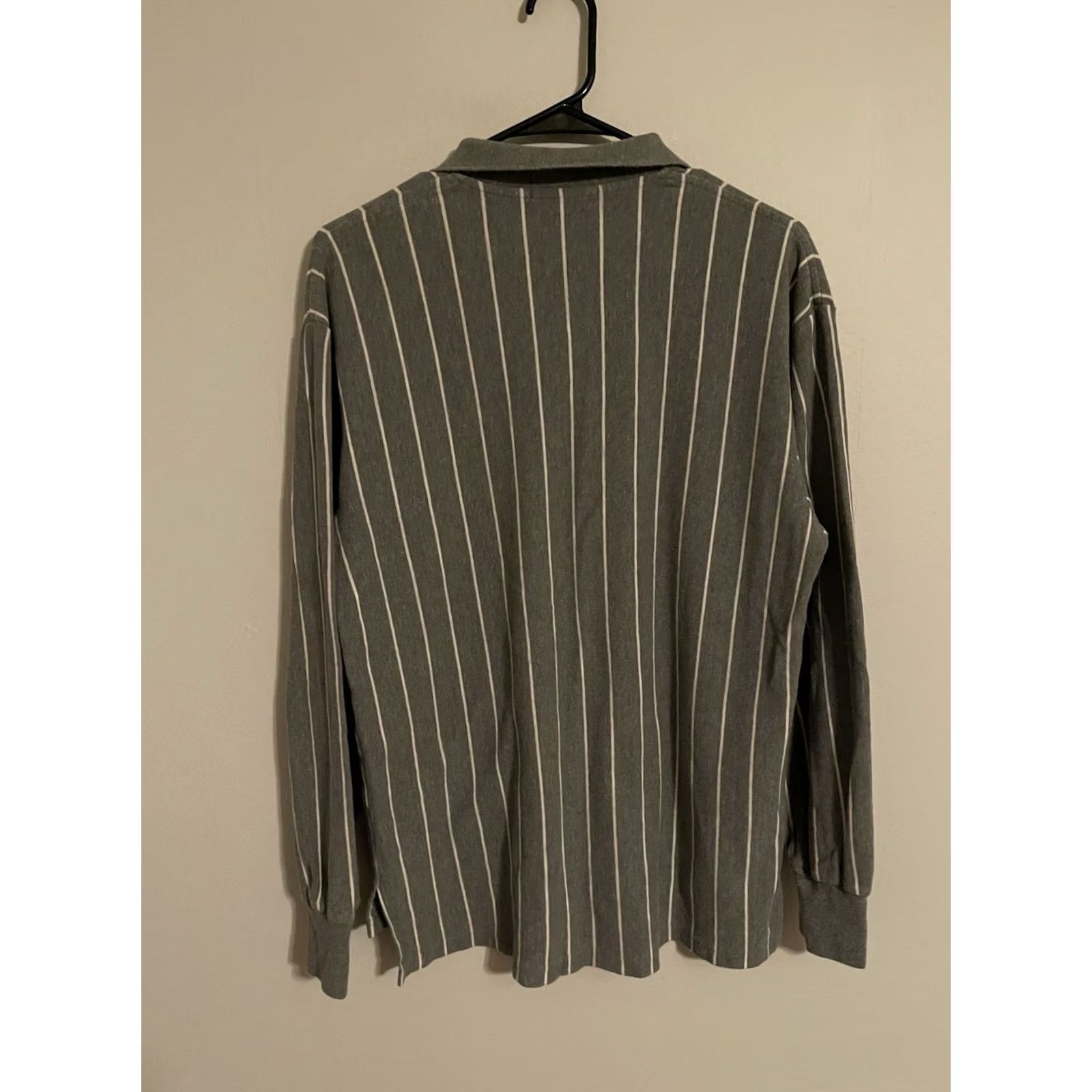 Polo Ralph Lauren VINTAGE Polo Ralph Lauren Gray Striped L/S Collared Shirt Men's Medium Size US M / EU 48-50 / 2 - 3 Thumbnail
