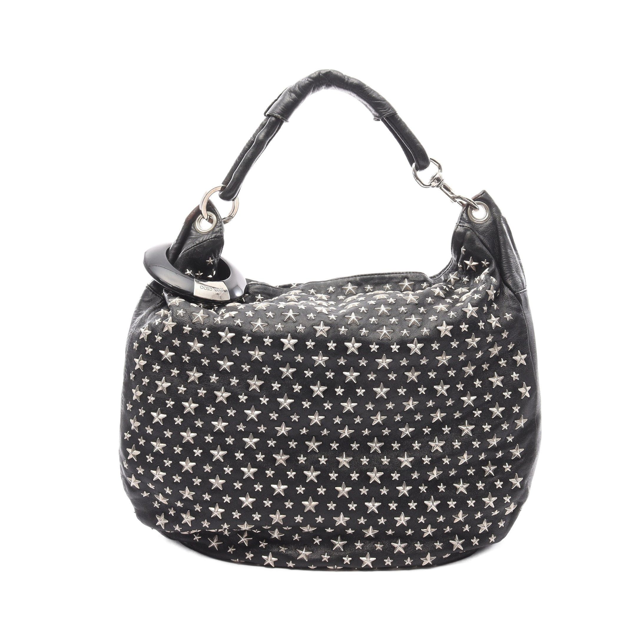 Jimmy Choo Jimmy Choo Sky Bag One Shoulder Leather Black Star Studs Size ONE SIZE - 1 Thumbnail
