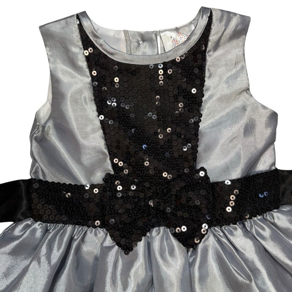 Other New Joe-Ella Grey Satin Bow A-Line Sequin Dress Size 2 Size XXS / US 00 / IT 34 - 2 Thumbnail