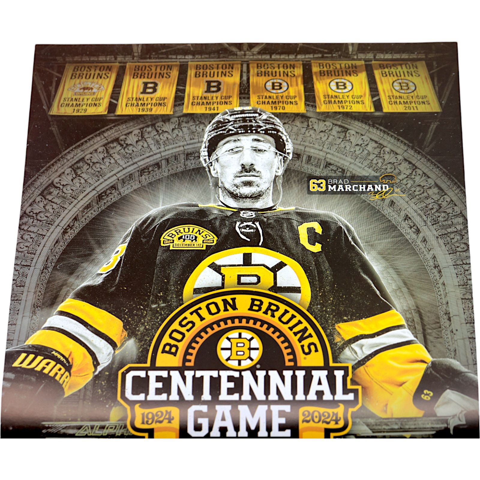 NHL Boston Bruins v Montreal Canadiens 12/1/24 Centennial Poster Size ONE SIZE - 2 Thumbnail