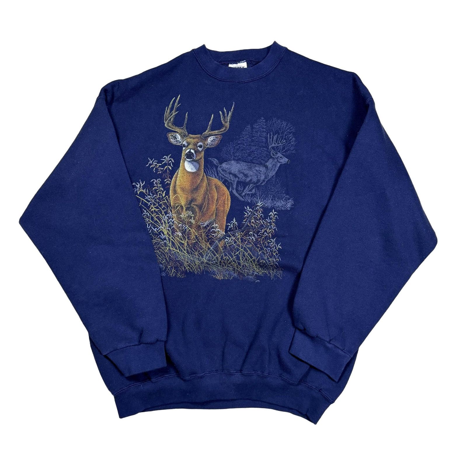 Tultex Vintage Tultex Superweight Deer Graphic Sweatshirt 2XL Navy Size US XXL / EU 58 / 5 - 1 Thumbnail
