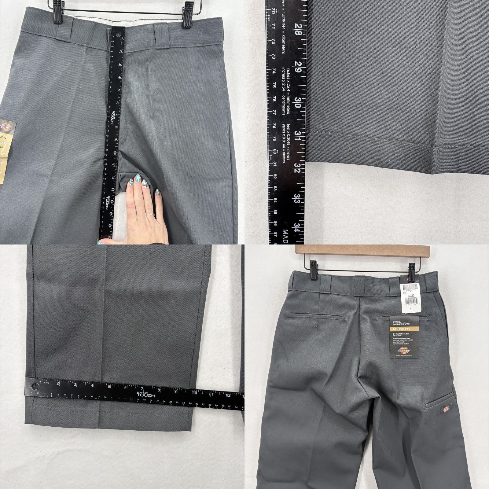 Dickies Dickies Twill Work Pants Mens 32x32 Gray Loose Fit Straight Leg Double Knee NWT Size US 32 / EU 48 - 8 Thumbnail