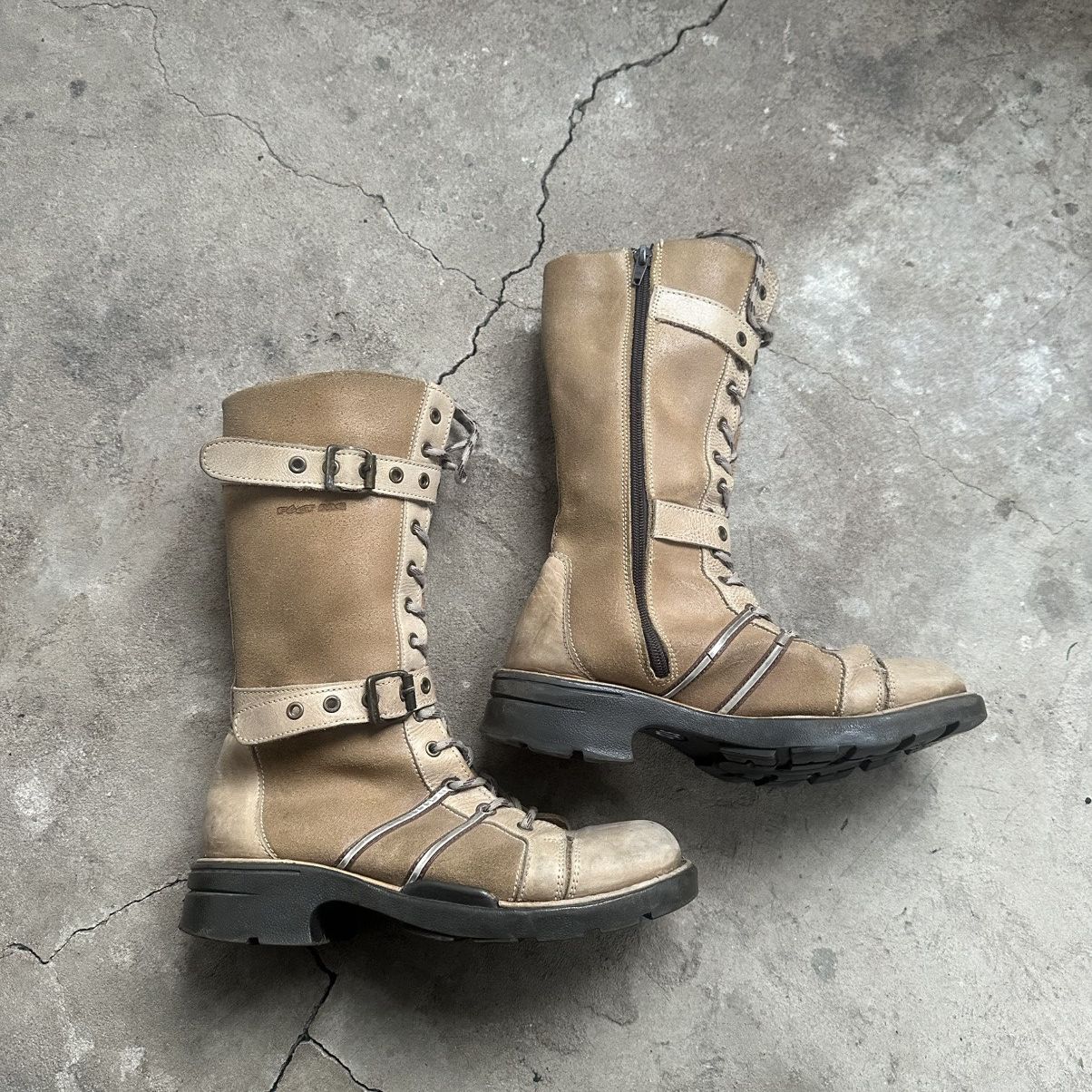 New Rock Fort Rae Bew rock style punk Leather knee High Boots Size US 9 / IT 39 - 10 Thumbnail