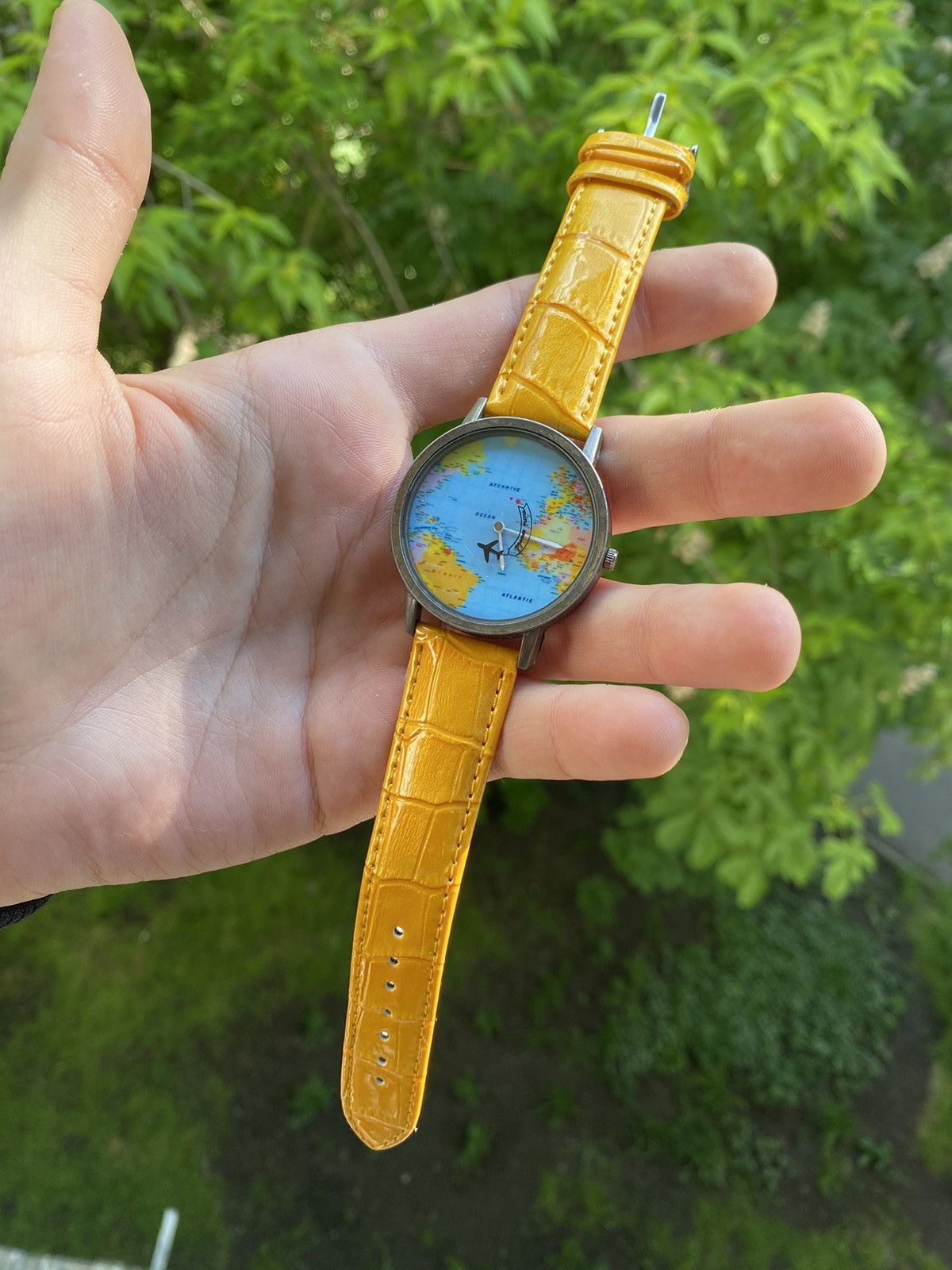 Japanese Brand × Jewelry × Vintage World Map Travel Watch with Airplane Second Hand! Size ONE SIZE - 6 Thumbnail