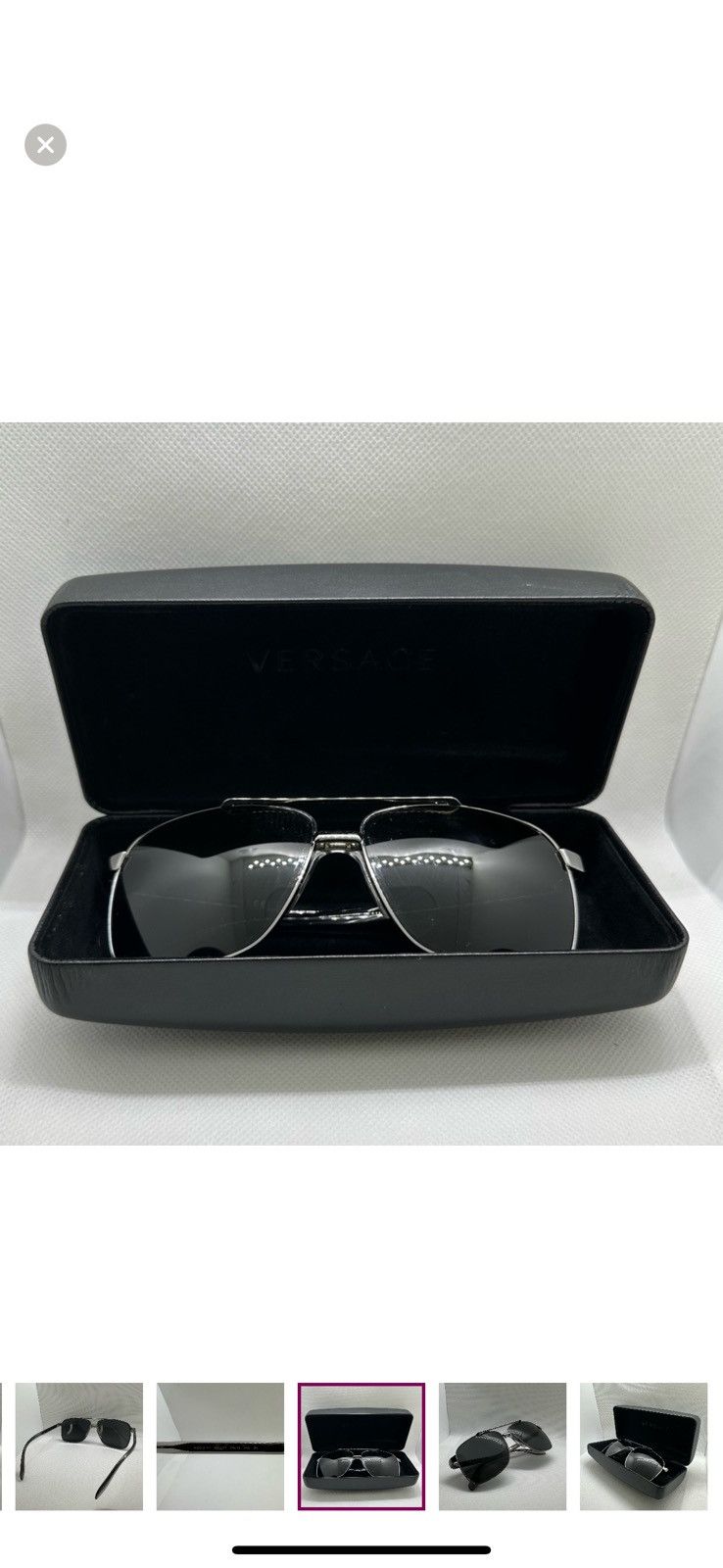 Versace Versace Aviator Sunglasses with Case - Model 2174 Size ONE SIZE - 4 Thumbnail