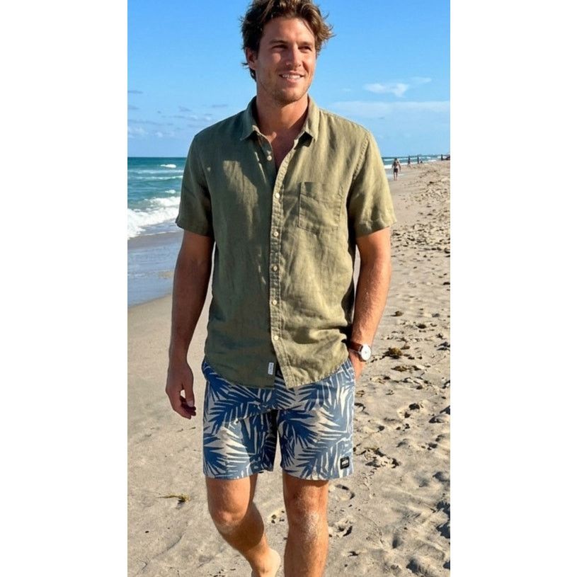 Lucky Brand Lucky Brand Short-Sleeve Linen Shirt – Size M – EUC Size US M / EU 48-50 / 2 - 4 Thumbnail