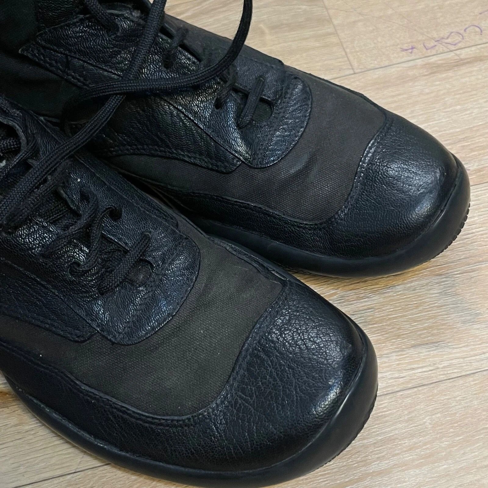 Prada PRADA BOXING Boots High Top Cup Motorcycle black leather Size US 12 / EU 45 - 8 Thumbnail