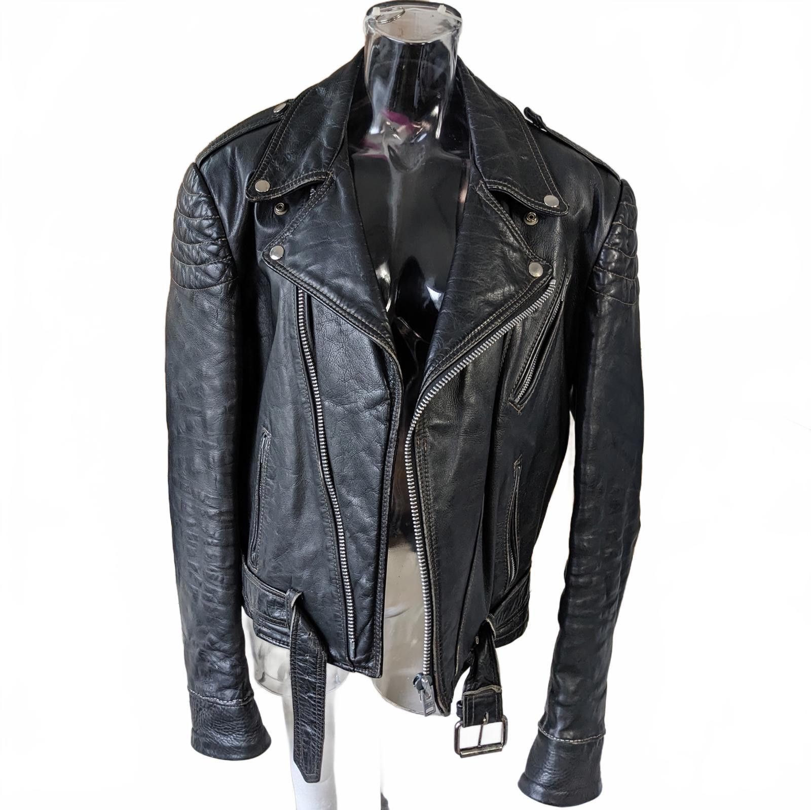 Other Revolution Canada 1980s Perfecto Biker Jacket Men Leather 44 Size US L / EU 52-54 / 3 - 3 Thumbnail