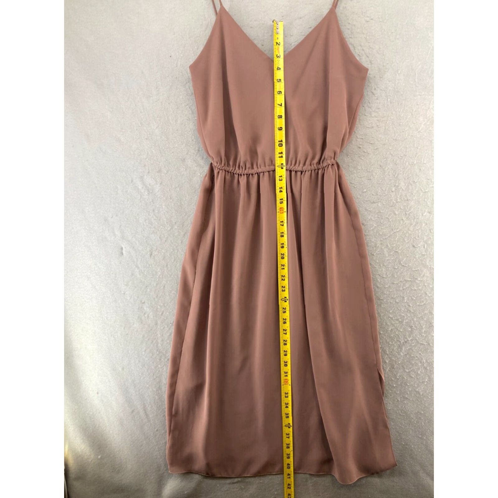 Vintage VINTAGE Norman Berg Tea Dress Womens Size 14 Beige Knee Length 80s Art Deco Size XL / US 12-14 / IT 48-50 - 2 Thumbnail