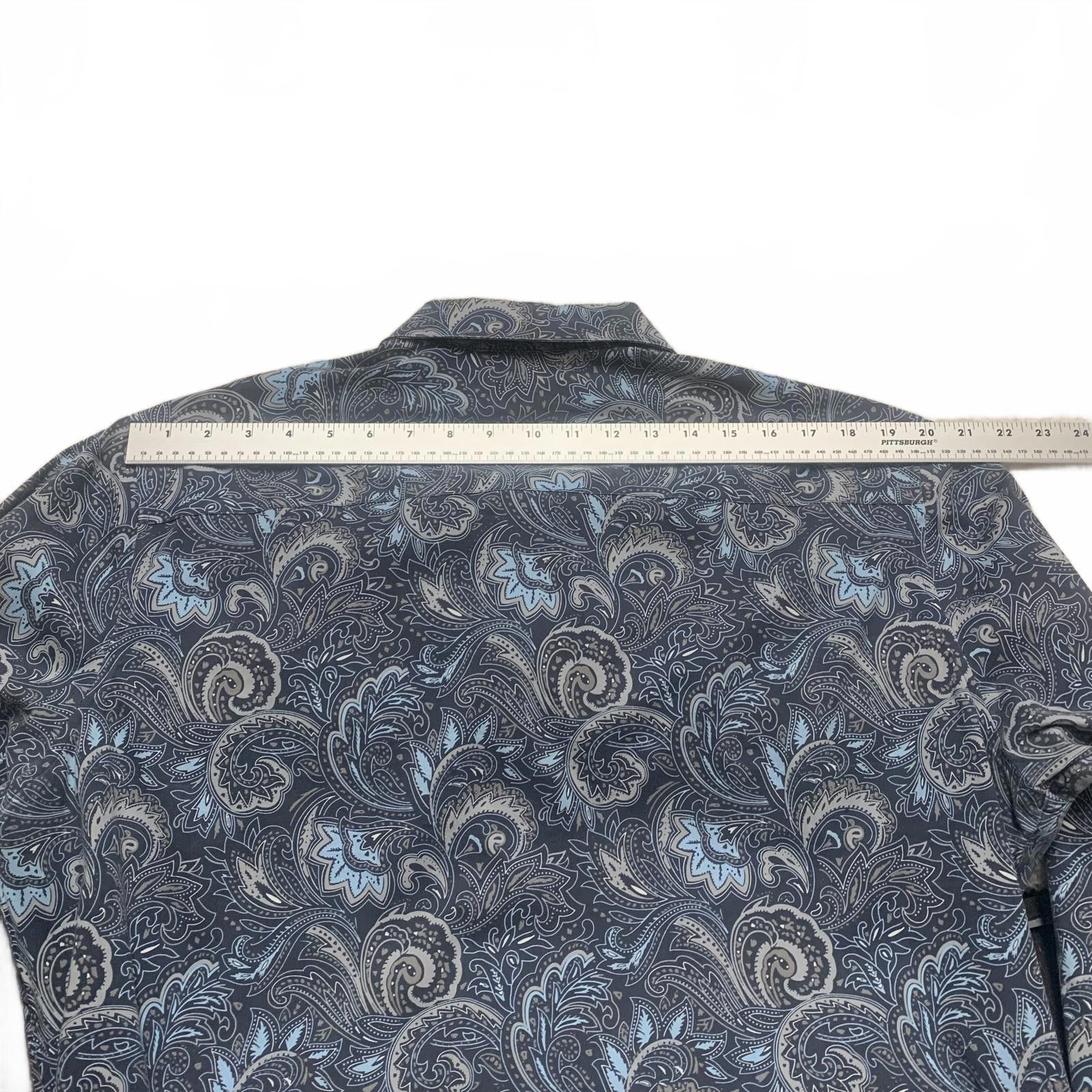 Alfani Alfani Men's XL Blue Paisley Print Long Sleeve Shirt Size US XL / EU 56 / 4 - 5 Thumbnail