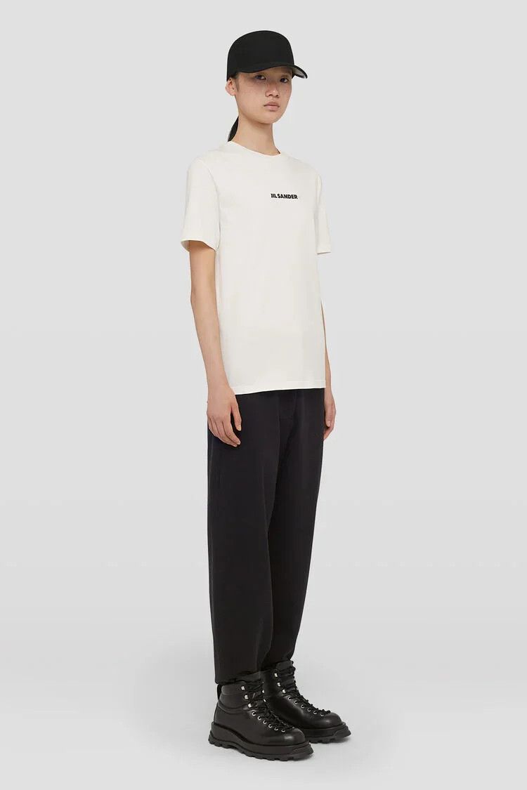 Jil Sander o1s22i1n0125 Logo Print T-Shirt in White Size S / US 4 / IT 40 - 3 Thumbnail