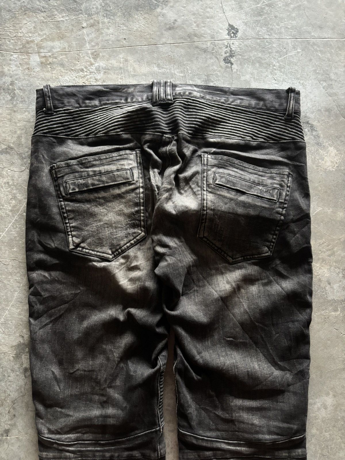 In The Attic IN THE ATTIC BIKER PANT BALMAIN STYLE SASHIKO DISTRESSED Size US 34 / EU 50 - 18 Thumbnail