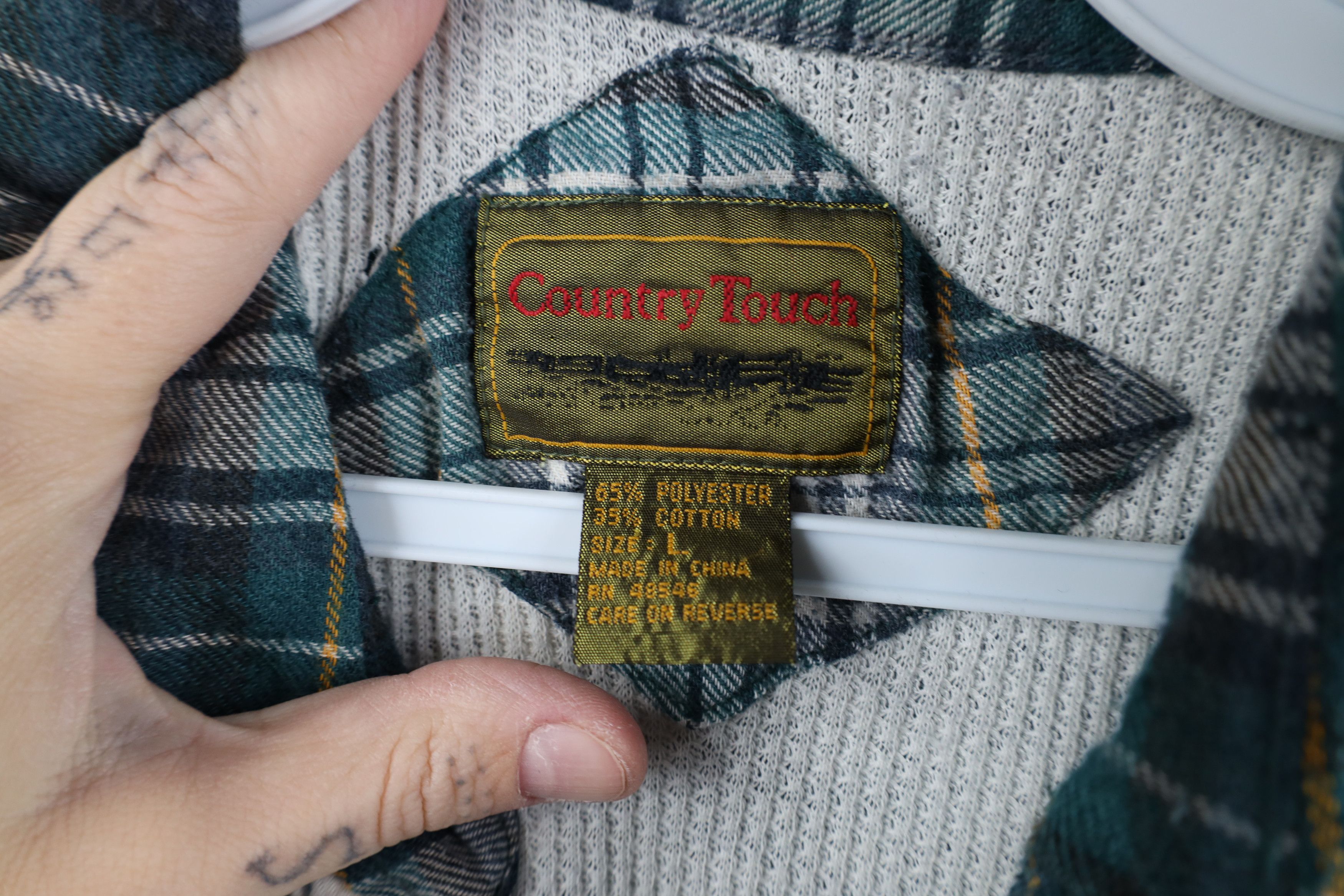 Vintage Vintage 90s Streetwear Lined Flannel Button Shirt Jacket Jac Size US L / EU 52-54 / 3 - 8 Thumbnail