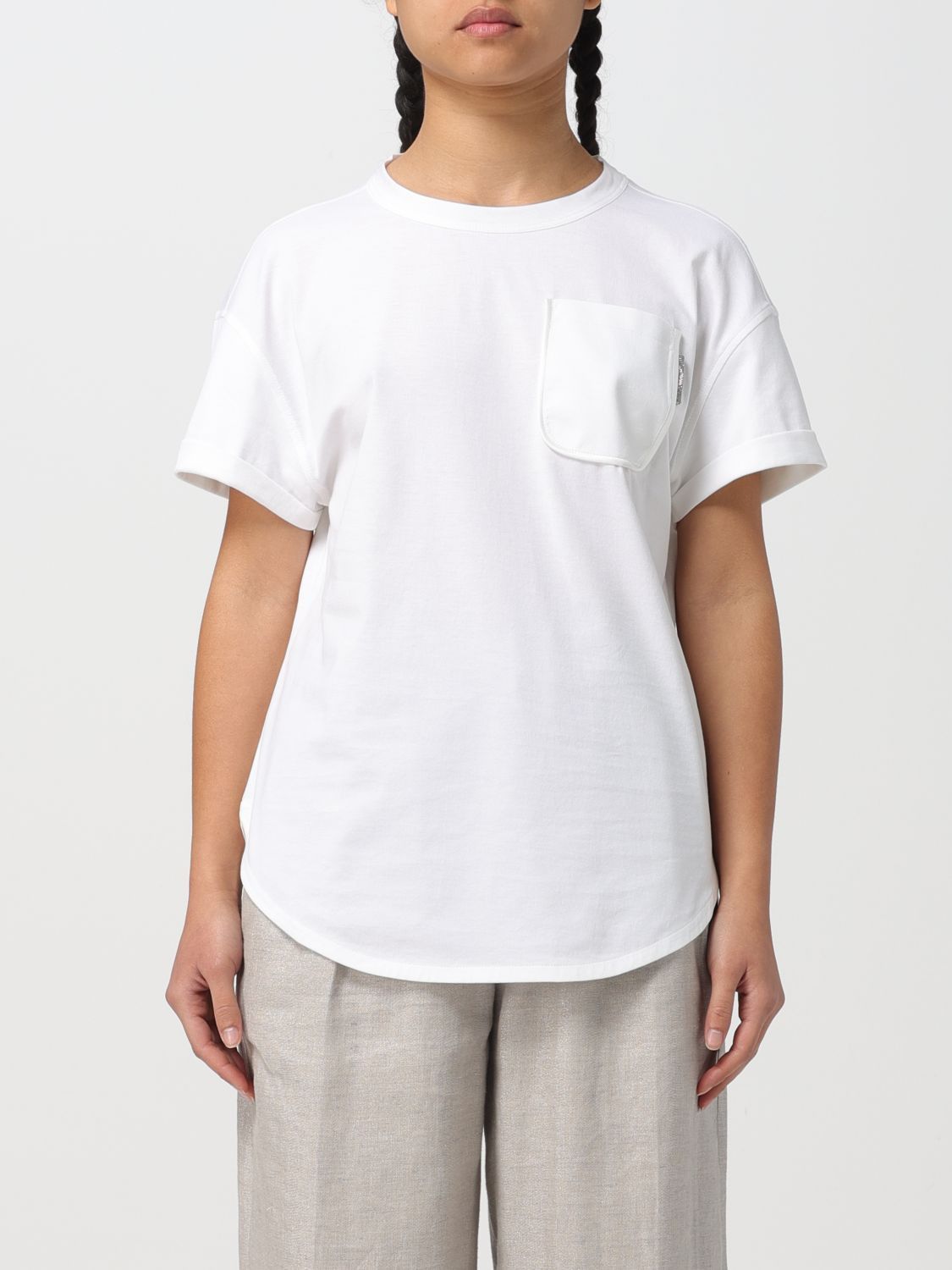 image of Brunello Cucinelli T-Shirt Woman White, Women's (Size XS)