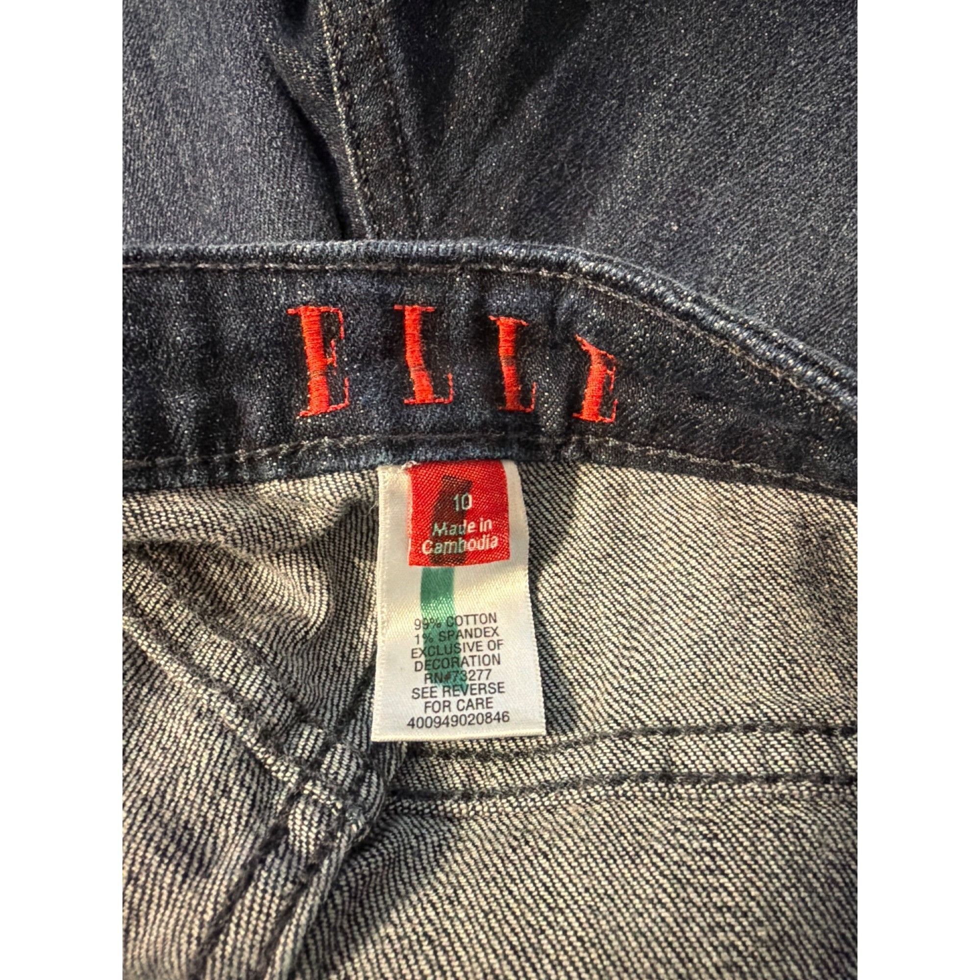 Other Elle Blue Jeans Denim Bermuda Shorts Cuffed Dark Wash Size 1 Size 32" / US 10 / IT 46 - 4 Thumbnail