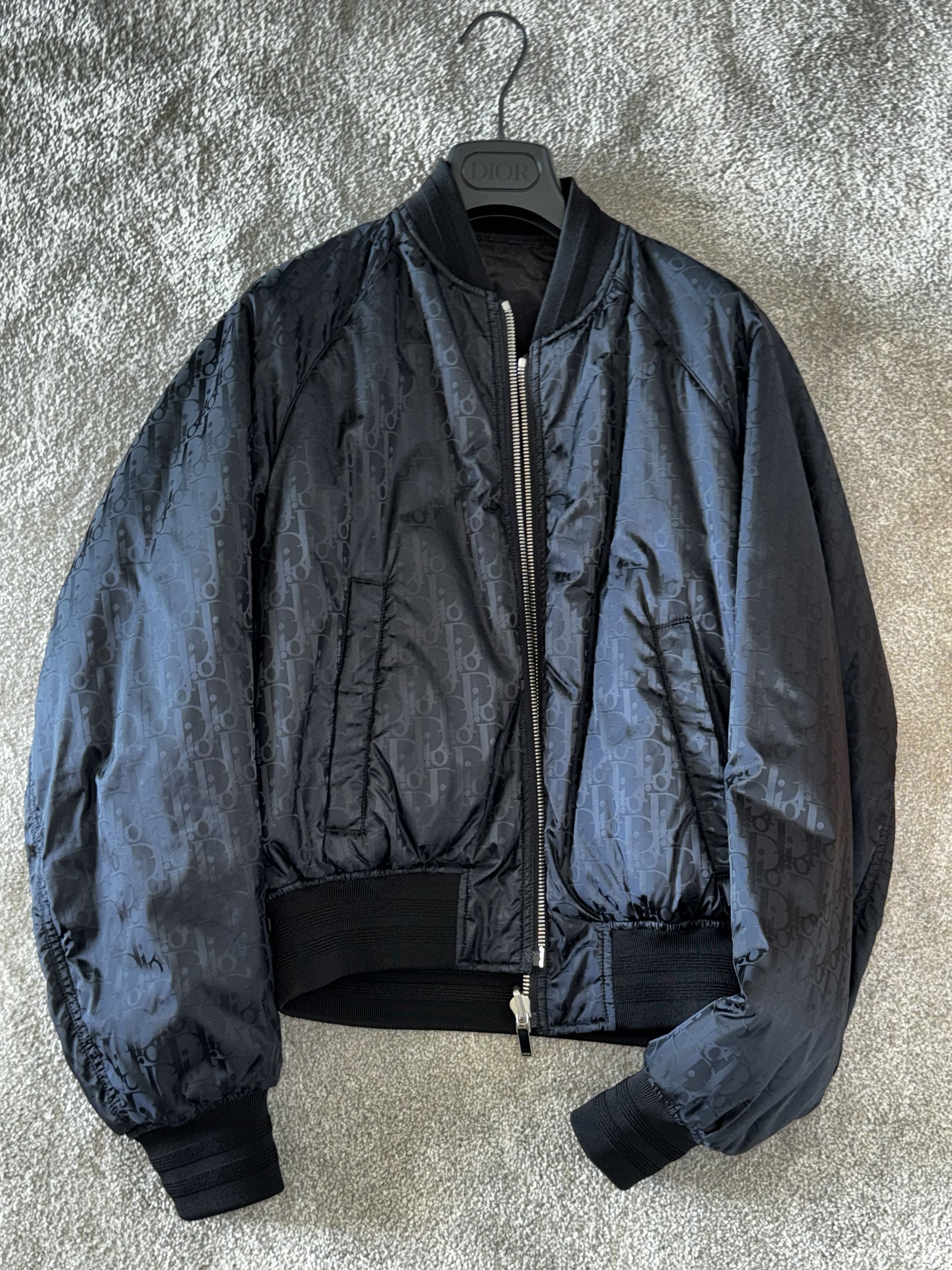 image of Dior Oblique Reversible Bomber Jacket in Black, Men's (Size Small)