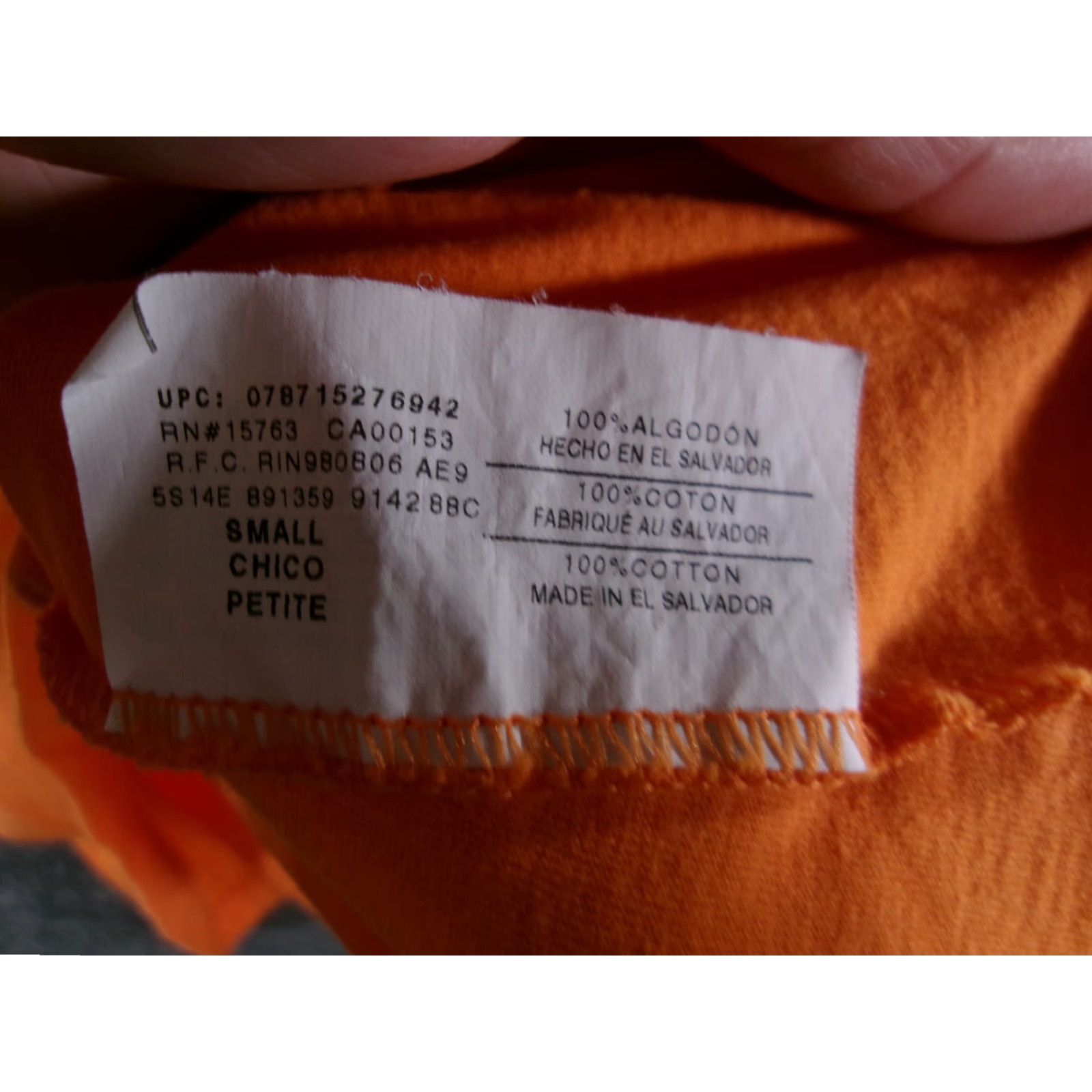 Hanes Hanes Women’s Long Sleeve V-Neck T-Shirt Size S Orange Classic Casual Basic Size S / US 4 / IT 40 - 7 Thumbnail