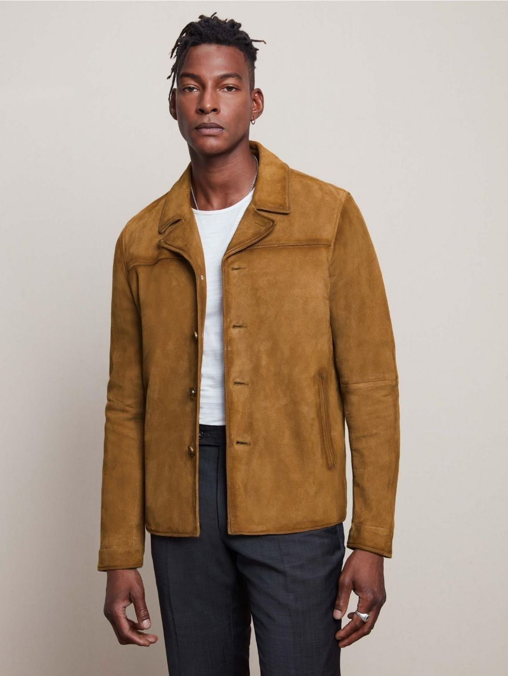John Varvatos John Varvatos Sundance Brown Sheep Skin Suede Leather Jacket Size US S / EU 44-46 / 1 - 1 Thumbnail