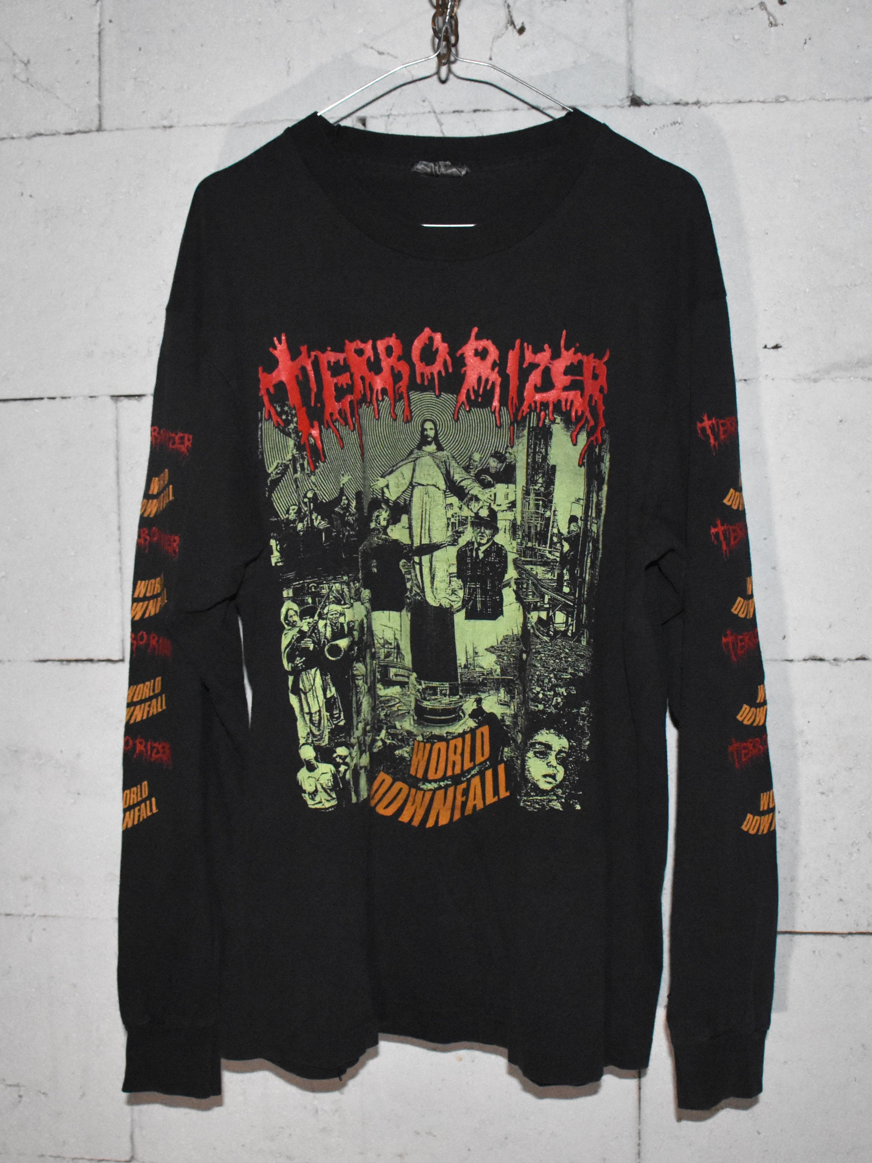 image of Band Tees x Vintage 90's Terrorizer Longsleeve World Downfall in Black, Men's (Size XL)