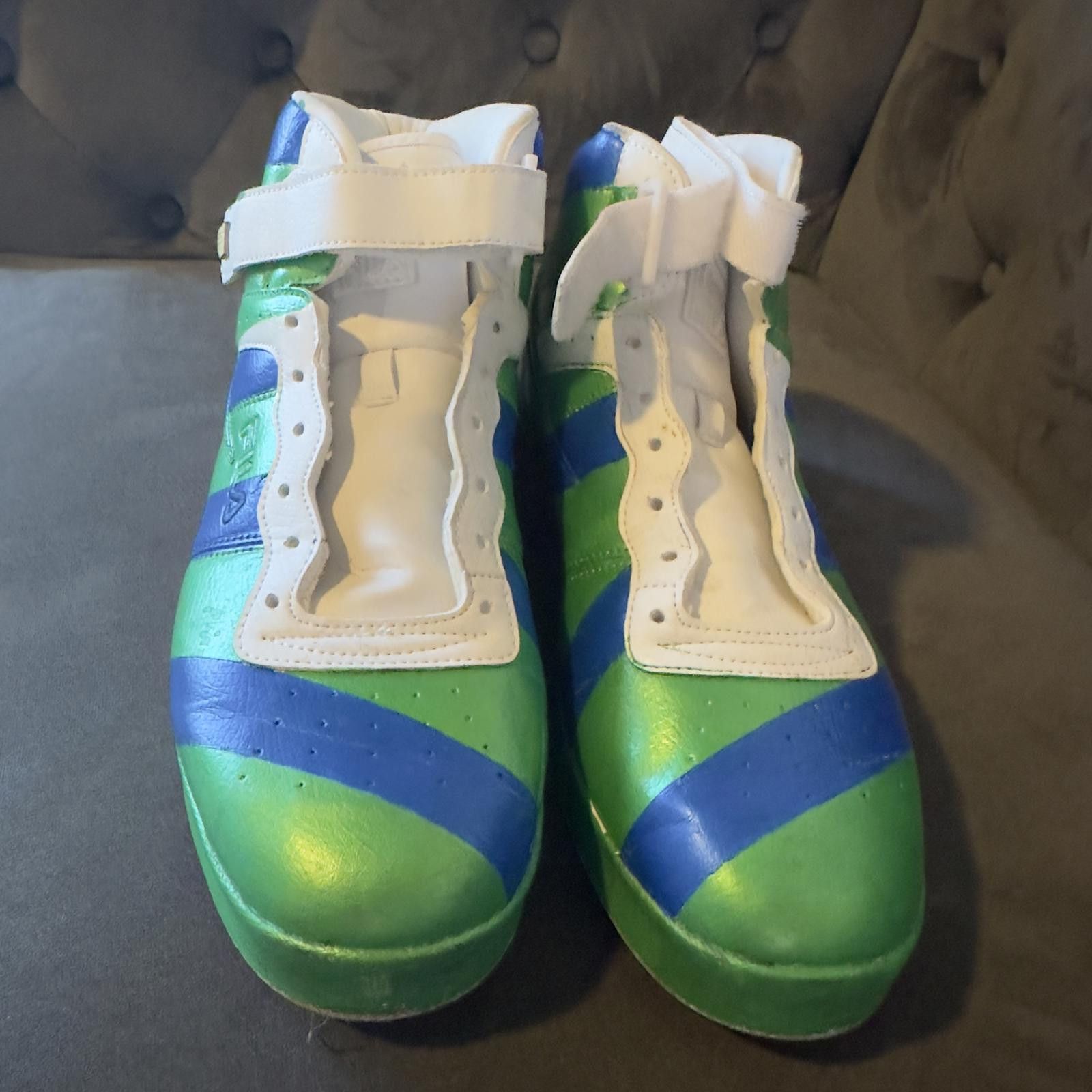 Fila Fila Retro High-Top Sneakers - Bold Green and Blue Size US 13 / EU 46 - 2 Thumbnail