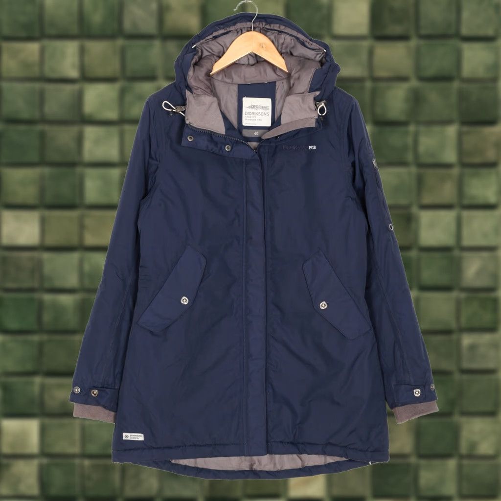 Vintage DIDRIKSONS LETISHA Jacket Women Size EU 40 L UK 14 Hooded Waterproof Parka Coat Blue XS? Size S / US 4 / IT 40 - 1 Thumbnail