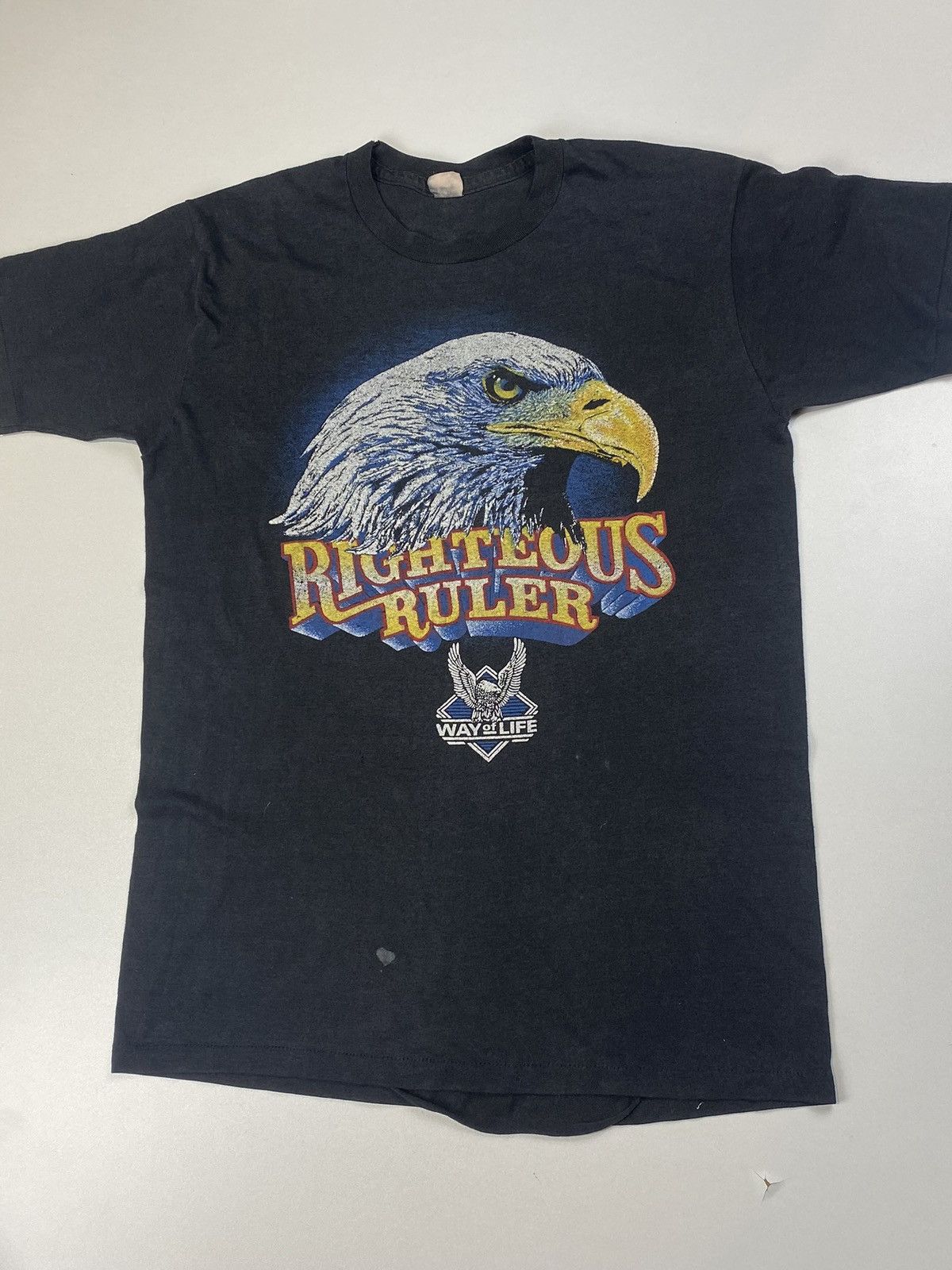 Harley Davidson × Vintage Vintage 1980 Righteous Ruler Biker tee Size US M / EU 48-50 / 2 - 1 Thumbnail