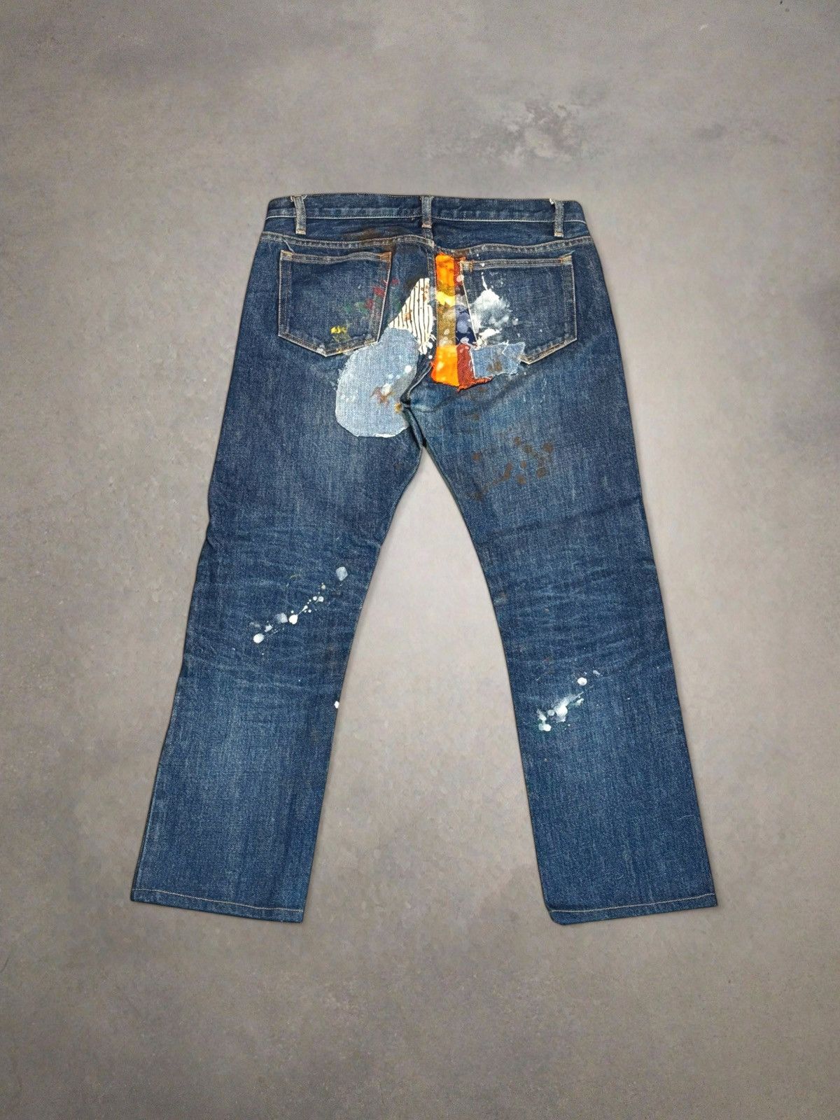 A.P.C. Boro APC Paint Splattered Japanese Denim. Size 32 x 29 Size US 32 / EU 48 - 2 Thumbnail