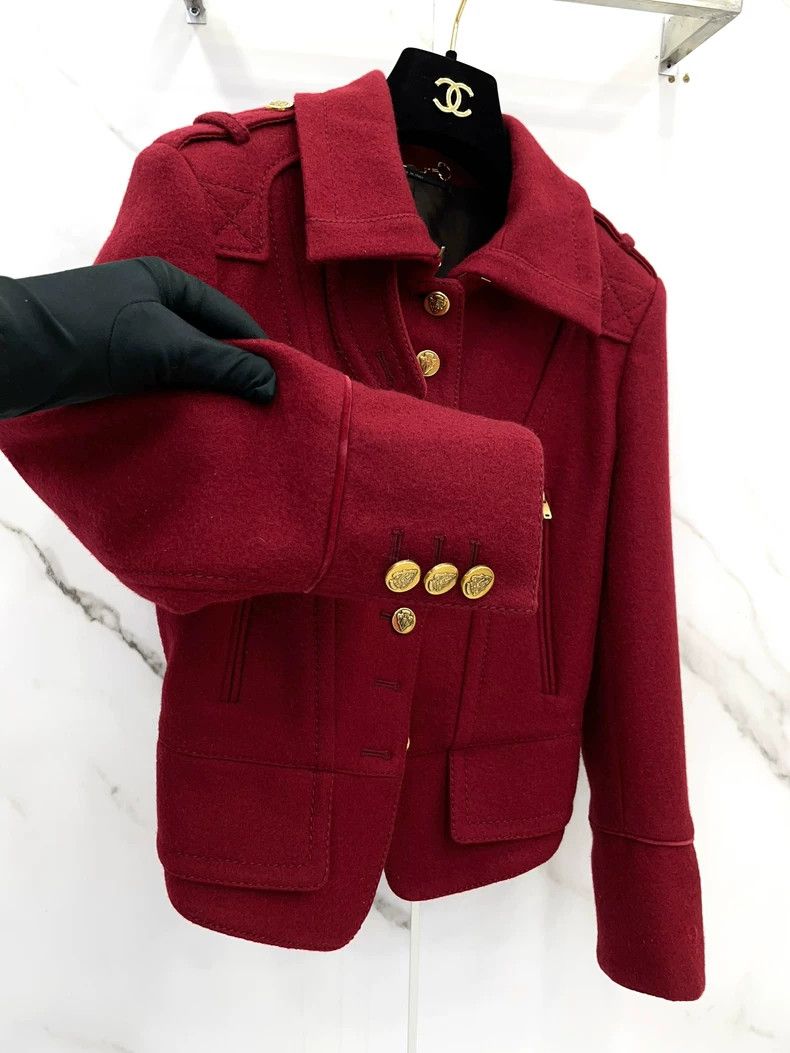 Gucci Gucci Red British-style short wool jacket 2504-Nextarrow Size US XXS / EU 40 - 5 Thumbnail
