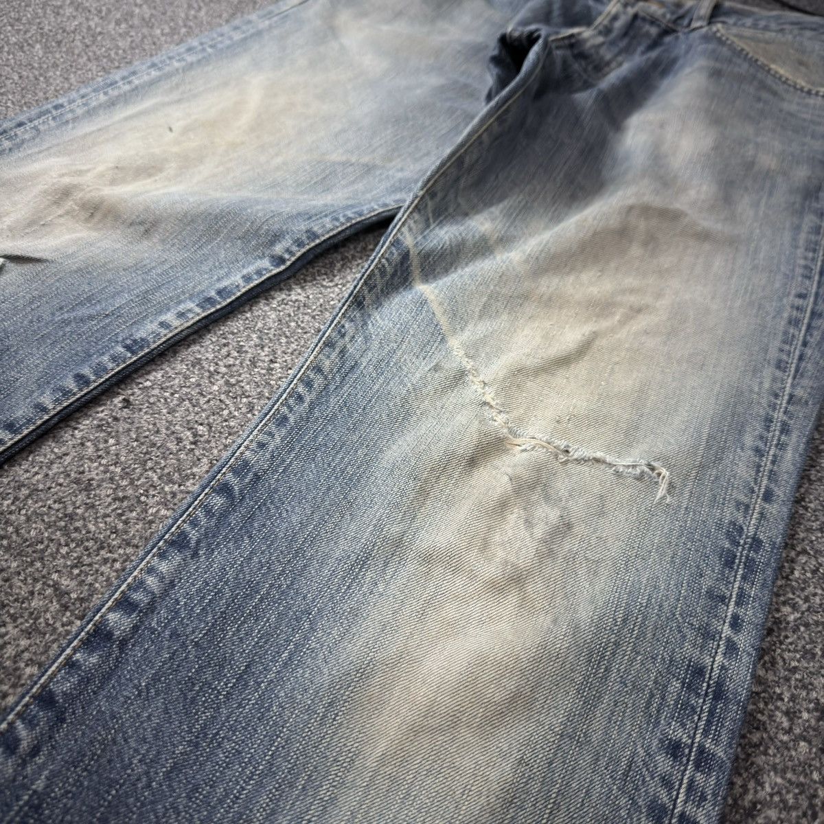 Edwin Vintage 90s Edwin 503 Rebel Distressed Dirty Wash Fade Denim Size US 34 / EU 50 - 5 Thumbnail