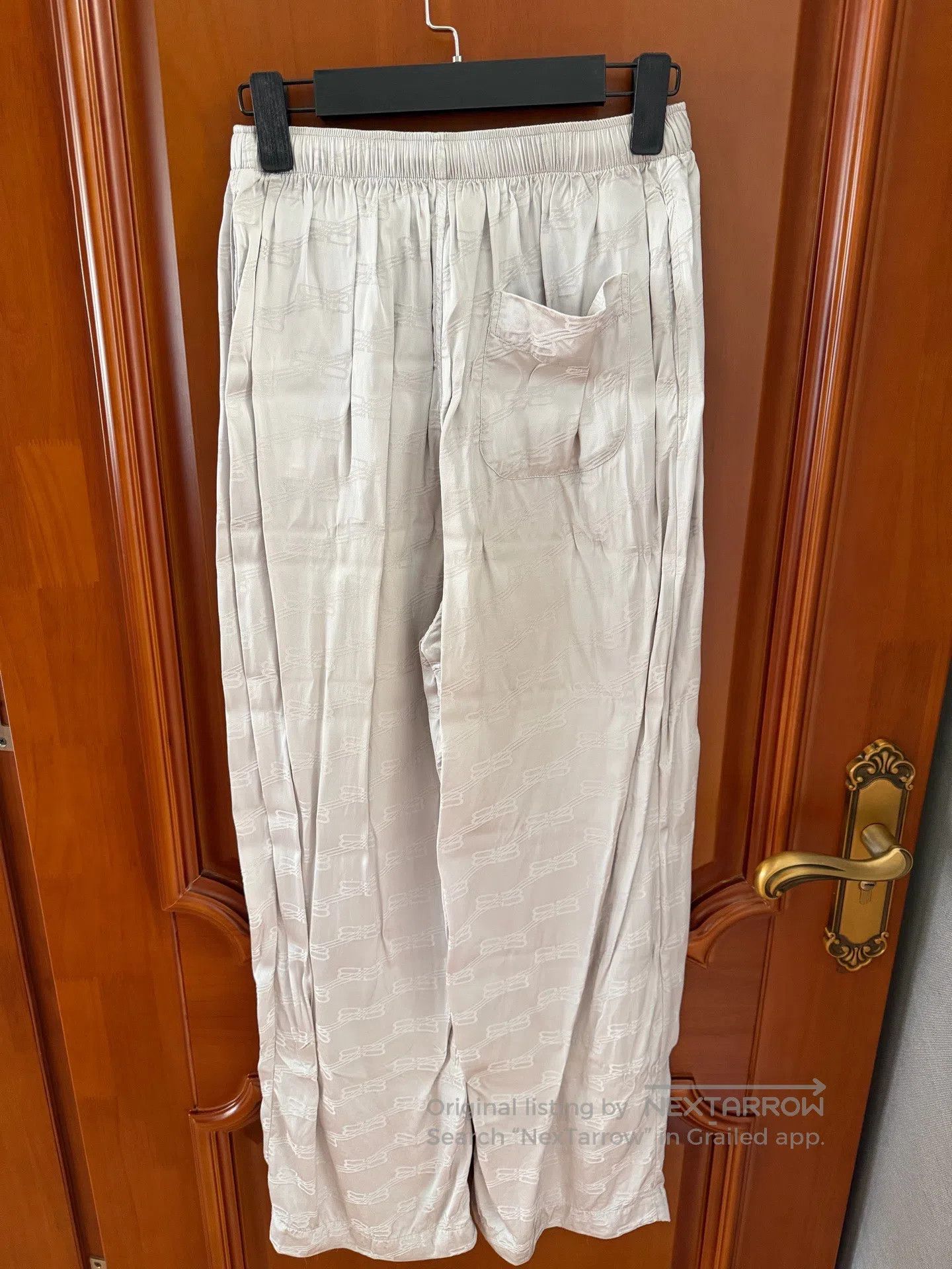 Balenciaga Balenciaga Full-Print Logo Pants Silk Fabric Pyjama Bottom Size 33" - 2 Thumbnail