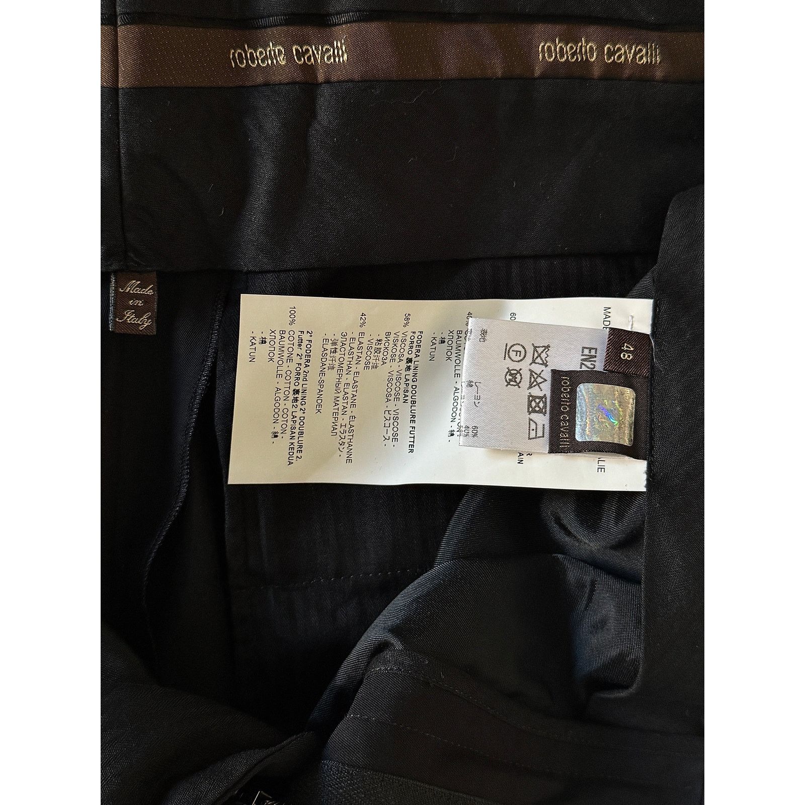 Roberto Cavalli Roberto Cavalli Black Trousers Cotton-Viscose Blend Size 48 Size US 32 / EU 48 - 3 Thumbnail