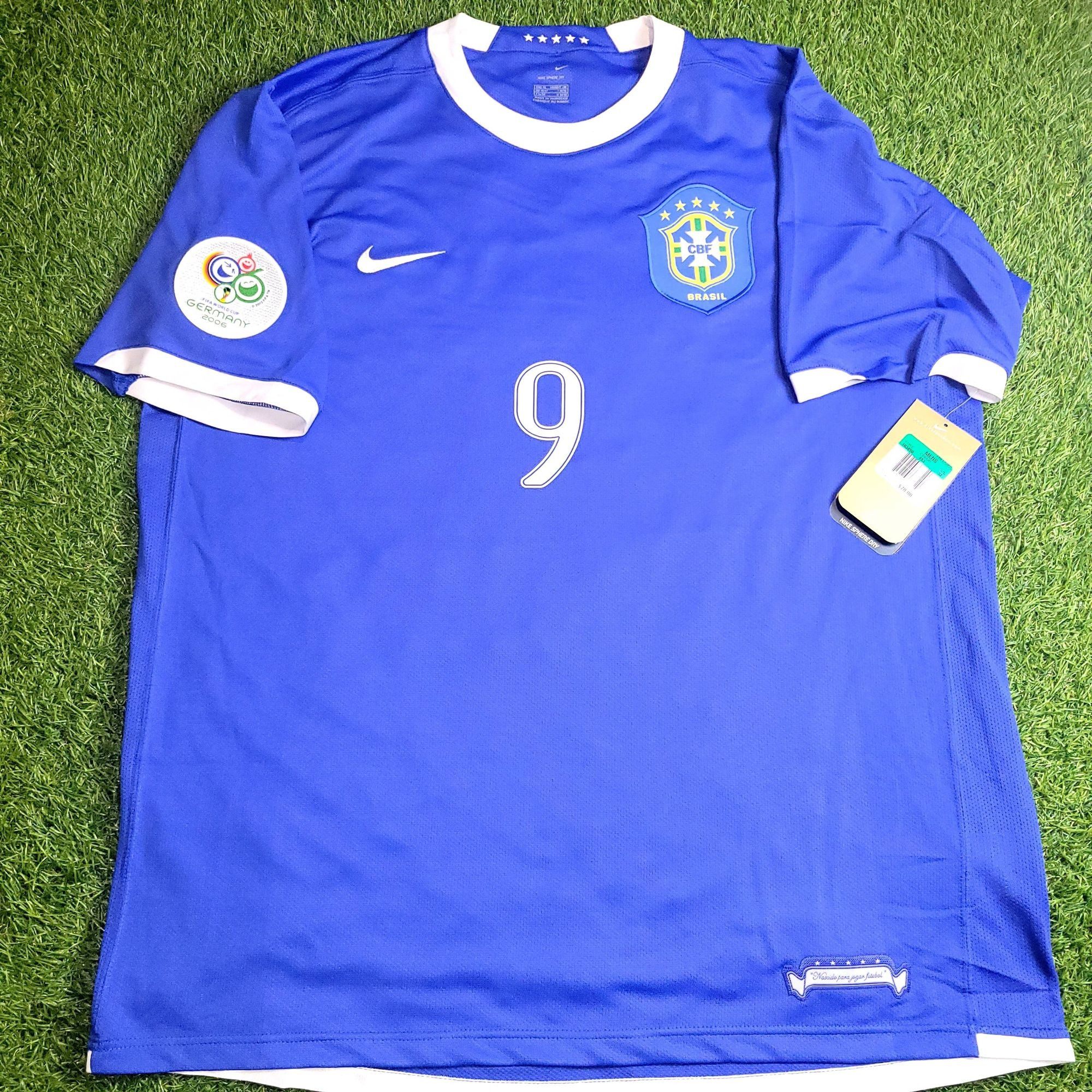 Nike Ronaldo Brazil 2006 World Cup Away Soccer Jersey Shirt BNWT Size US XL / EU 56 / 4 - 2 Thumbnail