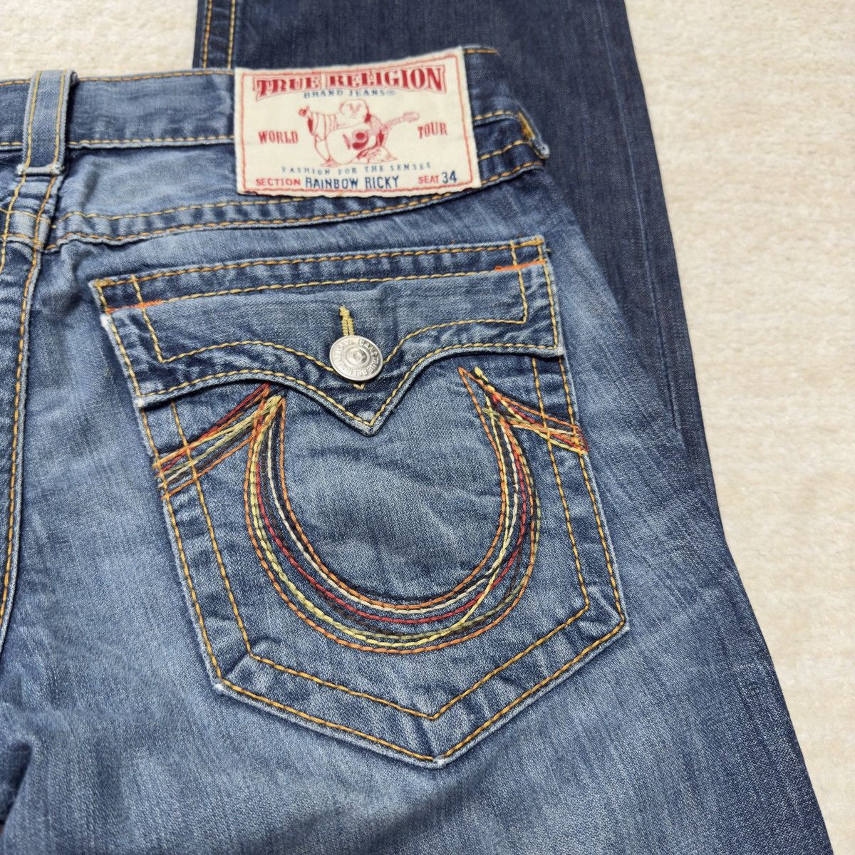 True Religion Vintage True Religion Rainbow Ricky Jeans Men's Actual 38x31 Size US 38 / EU 54 - 2 Thumbnail