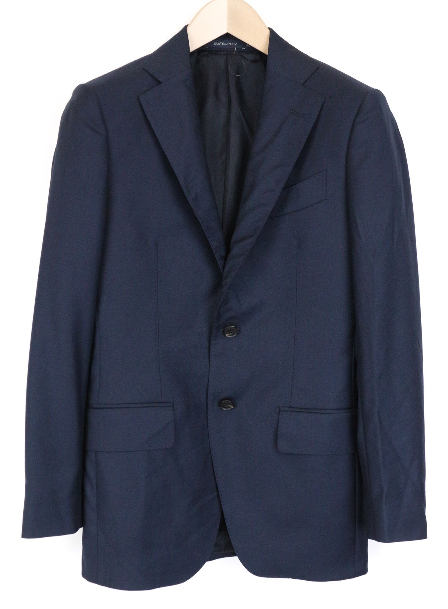 Suitsupply LAZIO UK32R Blue Wool Super 110's Slim Suit 75703 Size 34S - 2 Thumbnail