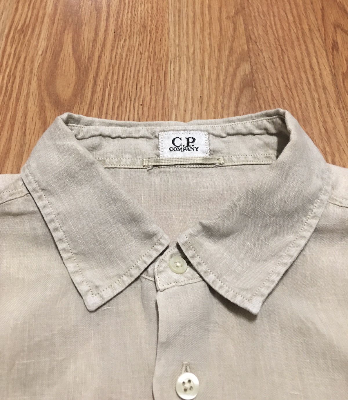 C.P. Company C.P. Company Linen Grey Button Up Mens Shirt Size US L / EU 52-54 / 3 - 2 Thumbnail