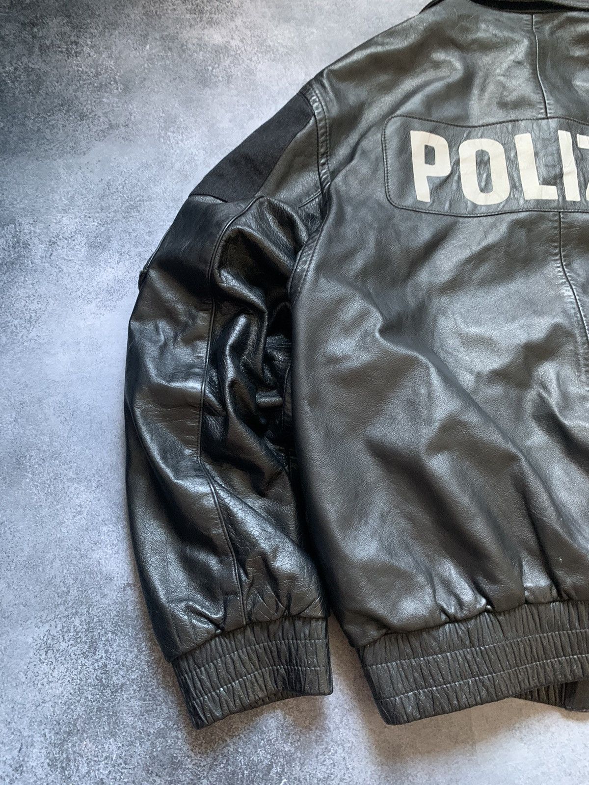Hysteric Glamour Polizei Vintage OG German Leather Boxy Black Zip Jacket Rare Size US L / EU 52-54 / 3 - 6 Thumbnail