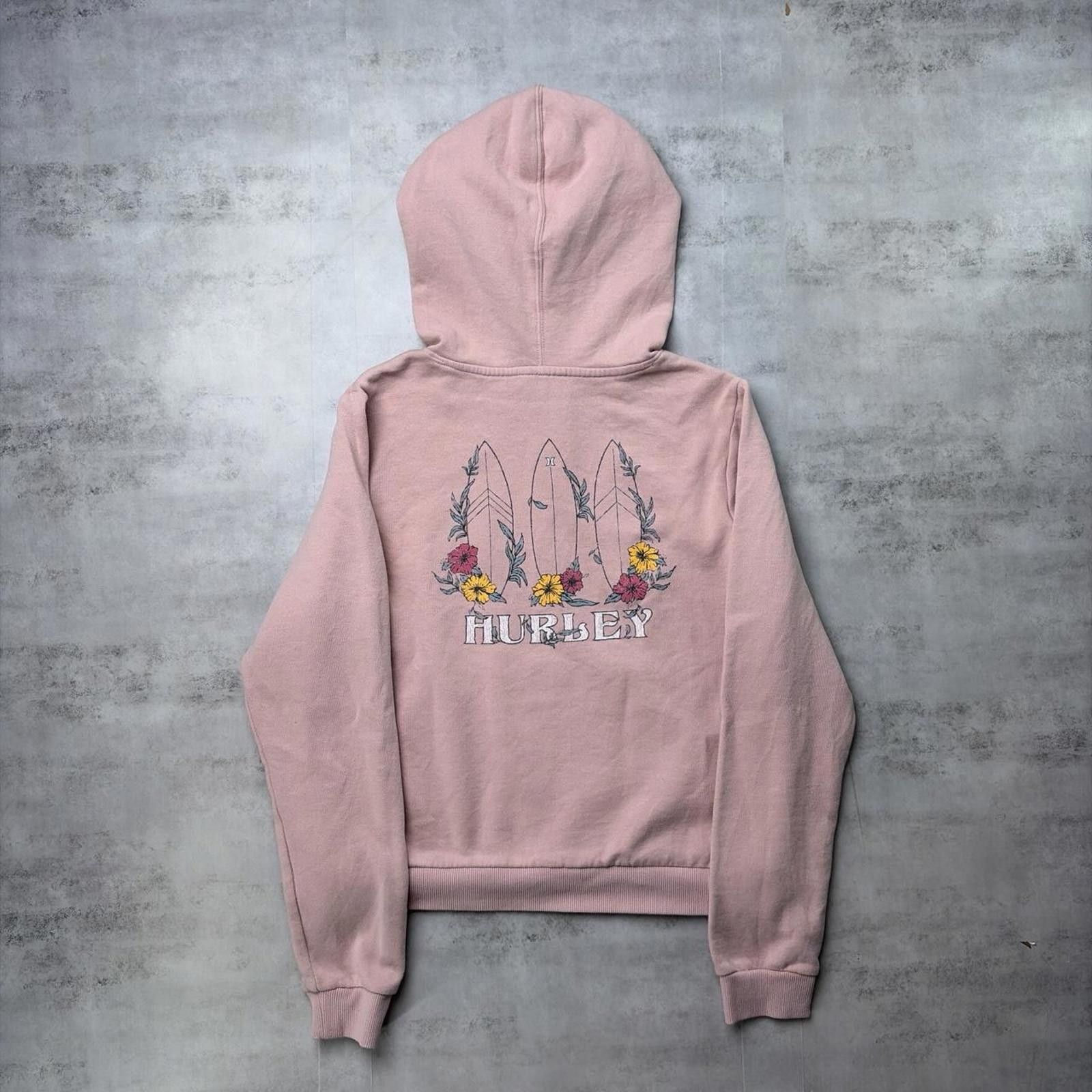 Hurley Y2K Pink Hurley Grunge Surfwear Boxy Hoodie Size XS / US 0-2 / IT 36-38 - 2 Thumbnail