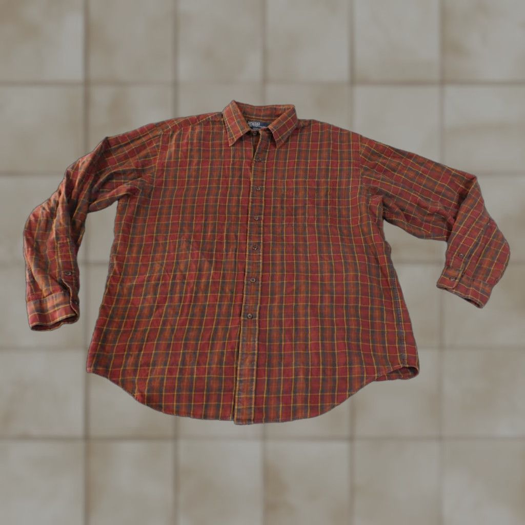 Polo Ralph Lauren Polo Ralph Lauren Shirt Mens XL Brown Red Plaid Long Sleeve Button Front Size US XL / EU 56 / 4 - 1 Thumbnail