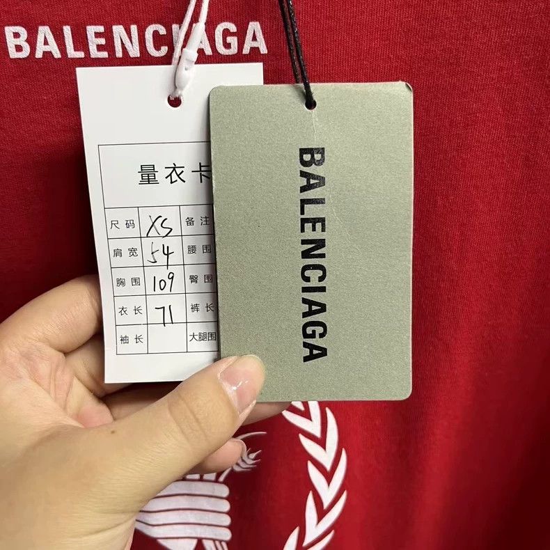 Balenciaga Balenciaga Loose crewneck short sleeve T-shirt with red lo Size US XS / EU 42 / 0 - 4 Thumbnail