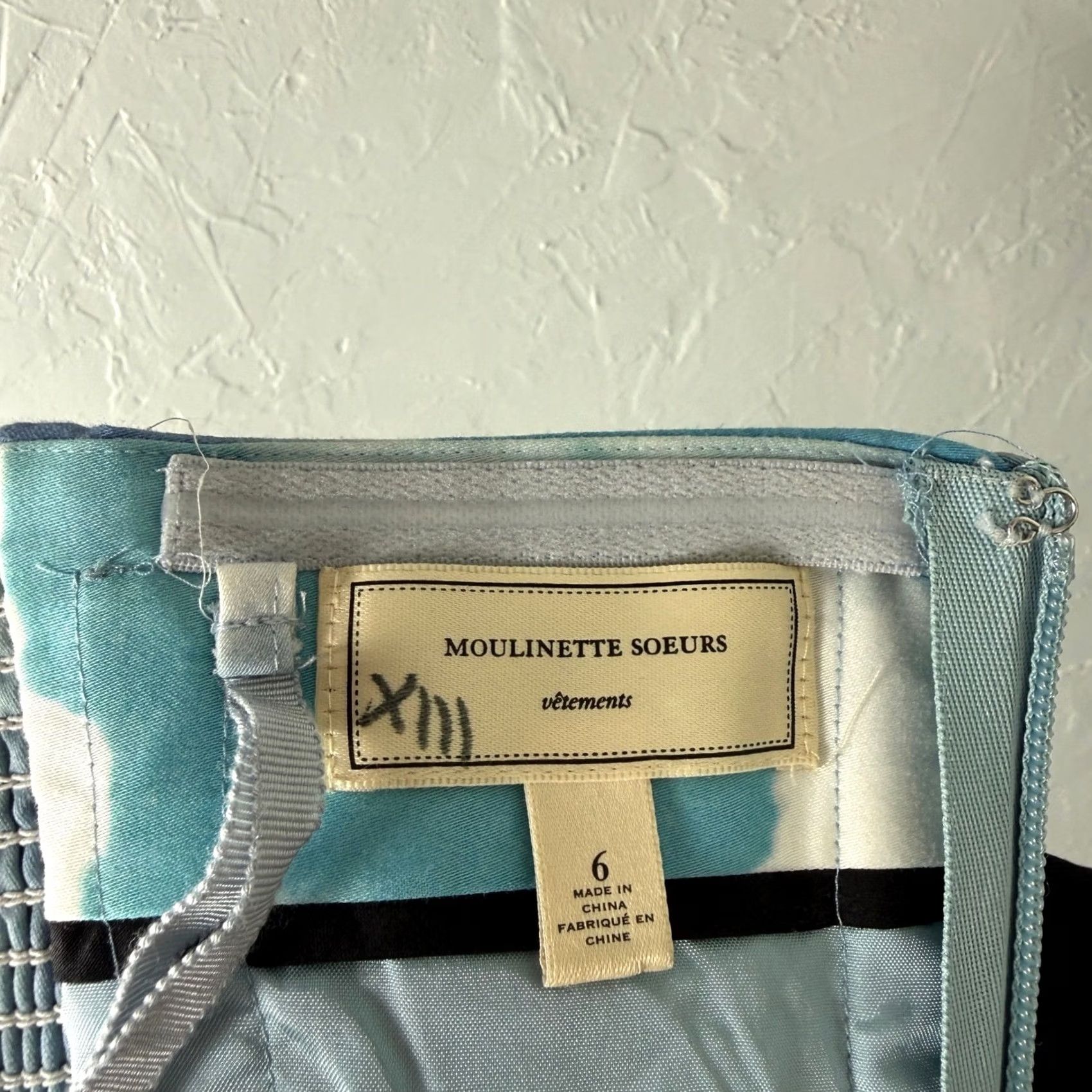 Anthropologie Anthropologie Womens Dress Skyward Scenic Strapless Cotton Knee Length Sleeveless Geometric Bohemian Casual Zip Blue 6 Size M / US 6-8 / IT 42-44 - 7 Thumbnail
