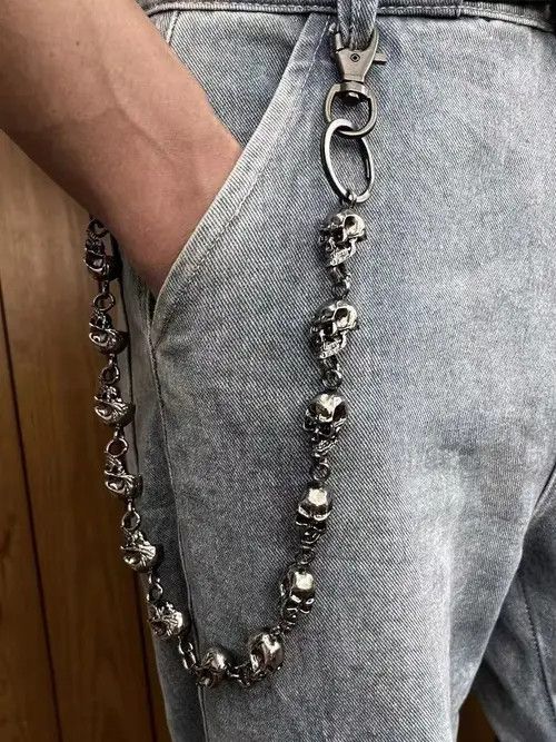 VIBE Retro Goth Skull Wallet Jeans Chain Size ONE SIZE - 1 Thumbnail