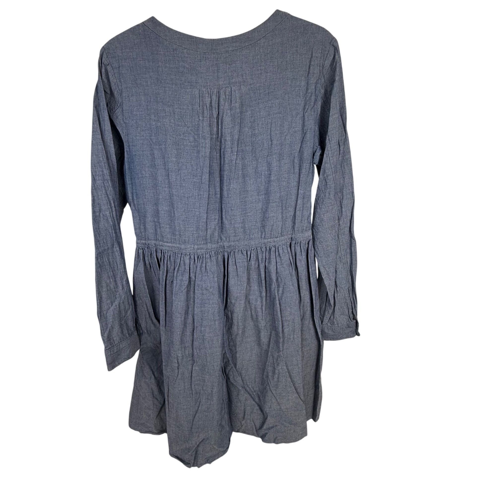 Gap Gap Women's Blue Chambray Long-Sleeve Shirt Dress Lightweigh Size M / US 6-8 / IT 42-44 - 3 Thumbnail