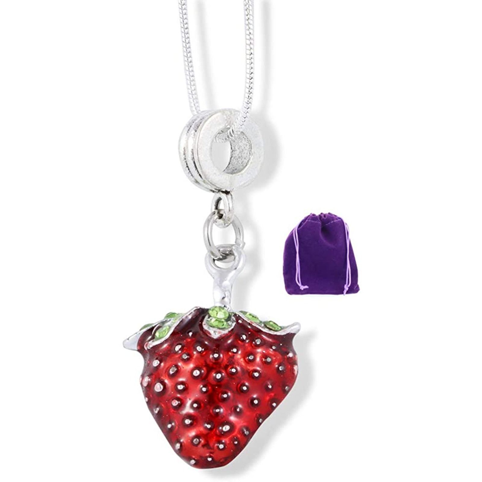 & Other Stories Red Strawberry Charm Snake Chain Necklace Size ONE SIZE - 1 Thumbnail